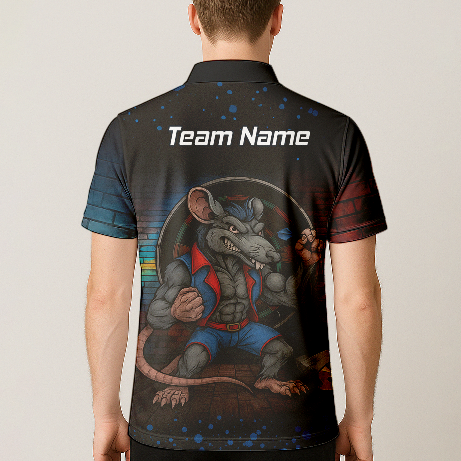 Personalised Fierce Rat Dart Polo Shirt Black Blue Red For Men S3305 additional image 5