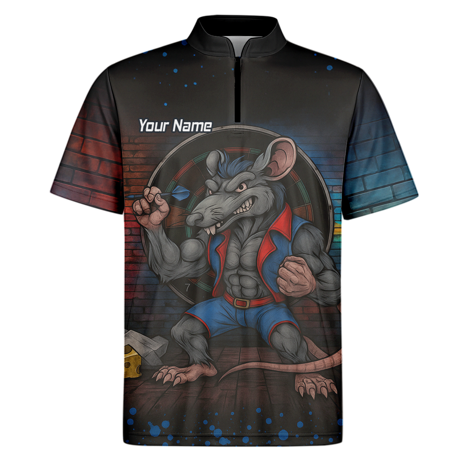 Personalised Fierce Rat Dart Polo Shirt Black Blue Red For Men S3305 additional image 6