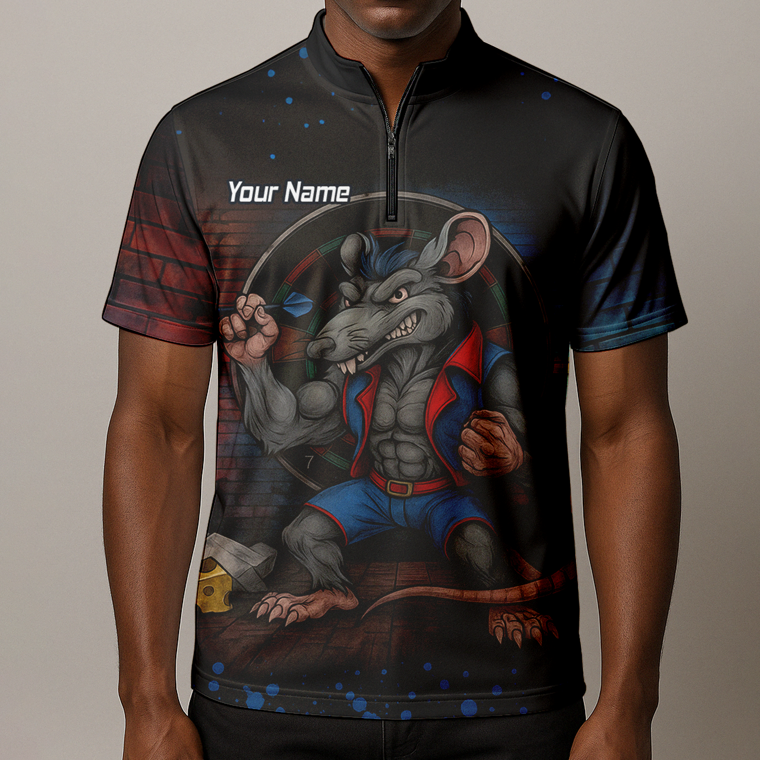 Personalised Fierce Rat Dart Polo Shirt Black Blue Red For Men S3305 additional image 8