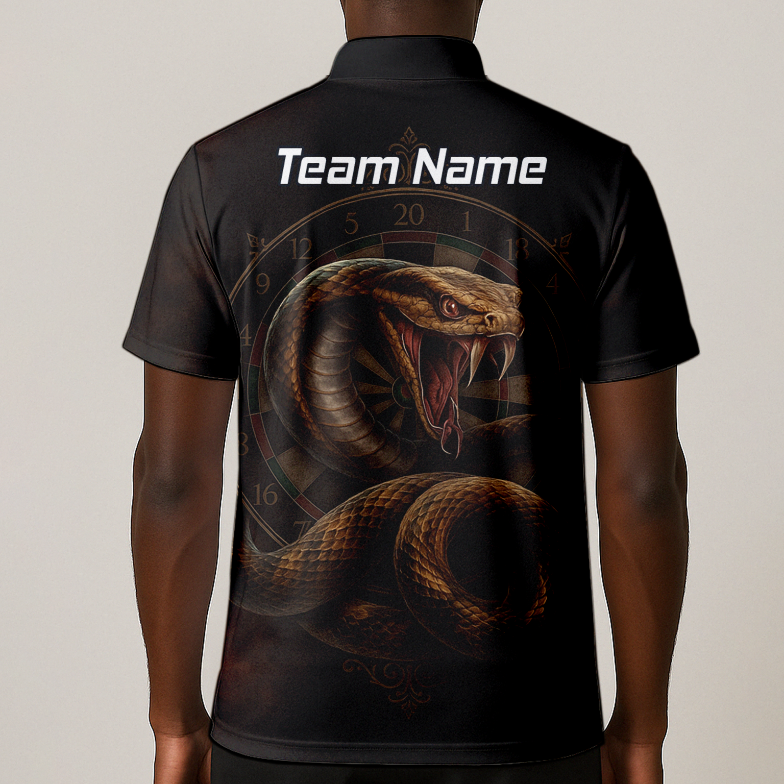 Personalised Vicious Snake Dart Polo Shirt Black Brown For Men X9746 additional image 1