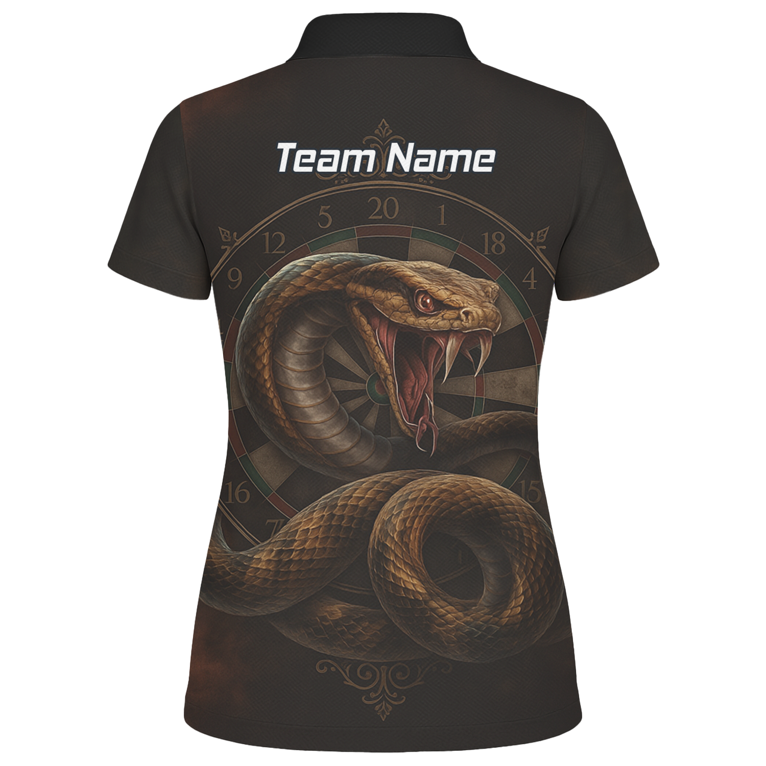 Personalised Vicious Snake Dart Polo Shirt Black Brown For Men X9746 additional image 2