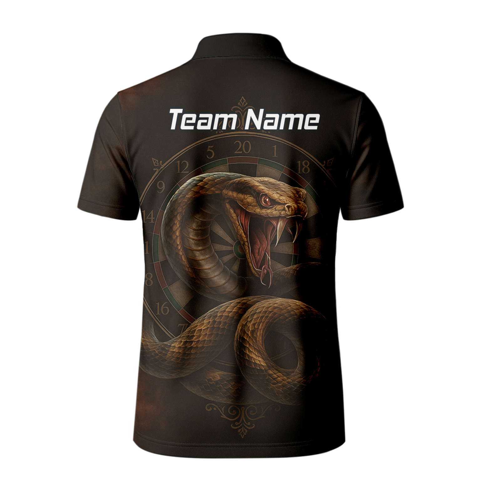 Personalised Vicious Snake Dart Polo Shirt Black Brown For Men X9746 additional image 3