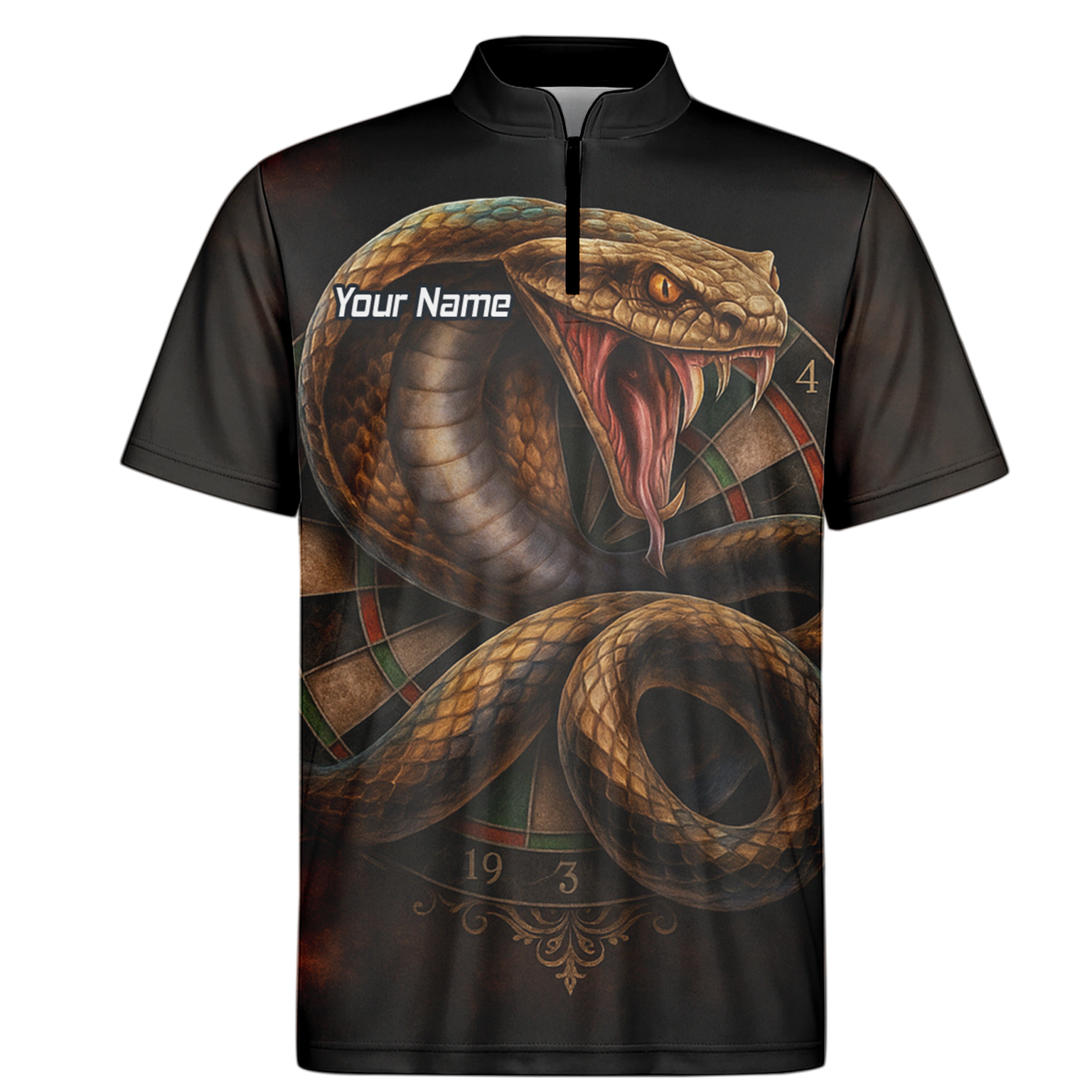Personalised Vicious Snake Dart Polo Shirt Black Brown For Men X9746 additional image 6