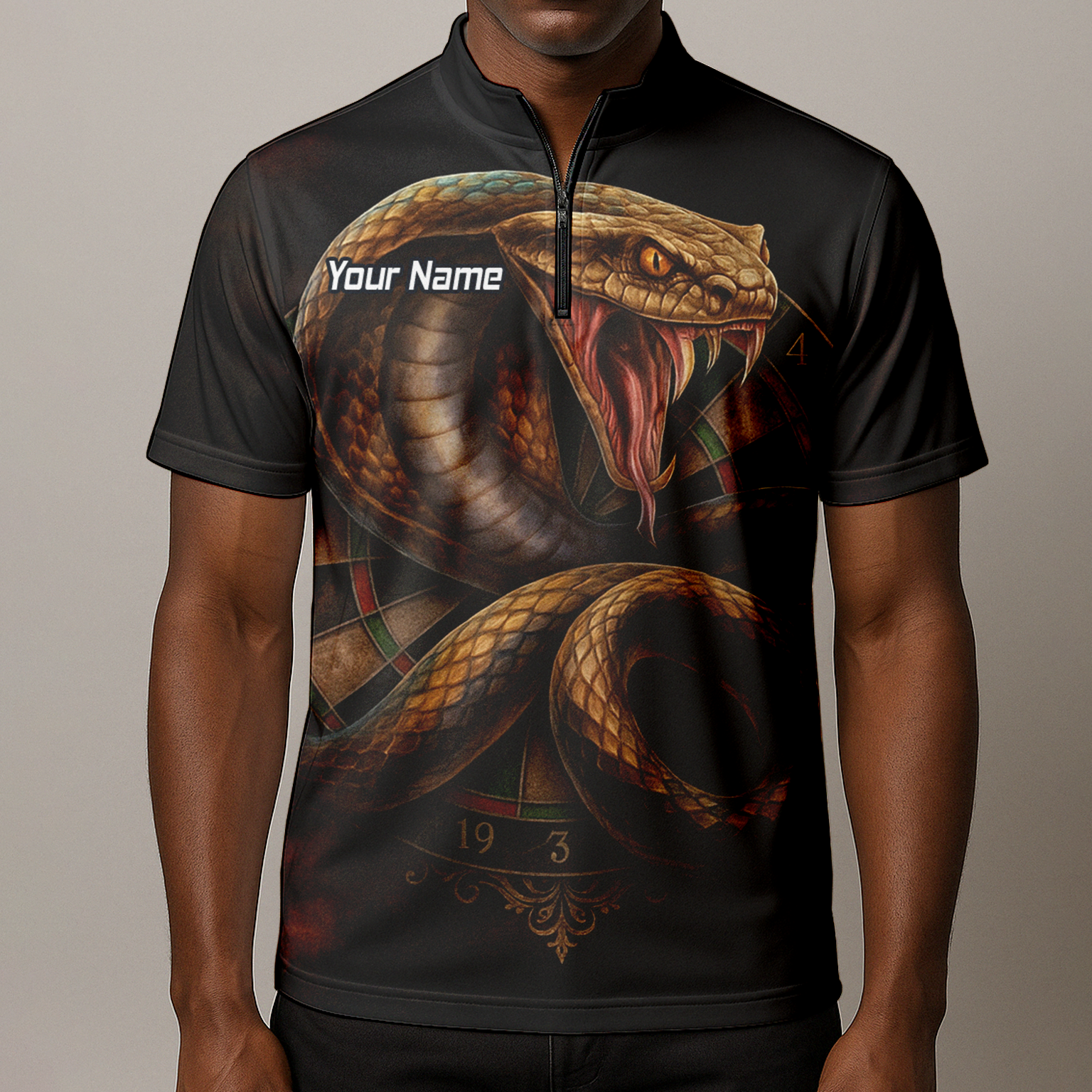 Personalised Vicious Snake Dart Polo Shirt Black Brown For Men X9746 additional image 8