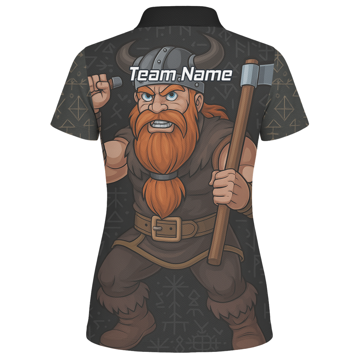 Personalised Viking Axe Fire Dart Polo Shirt Black Red For Men O0632 additional image 2