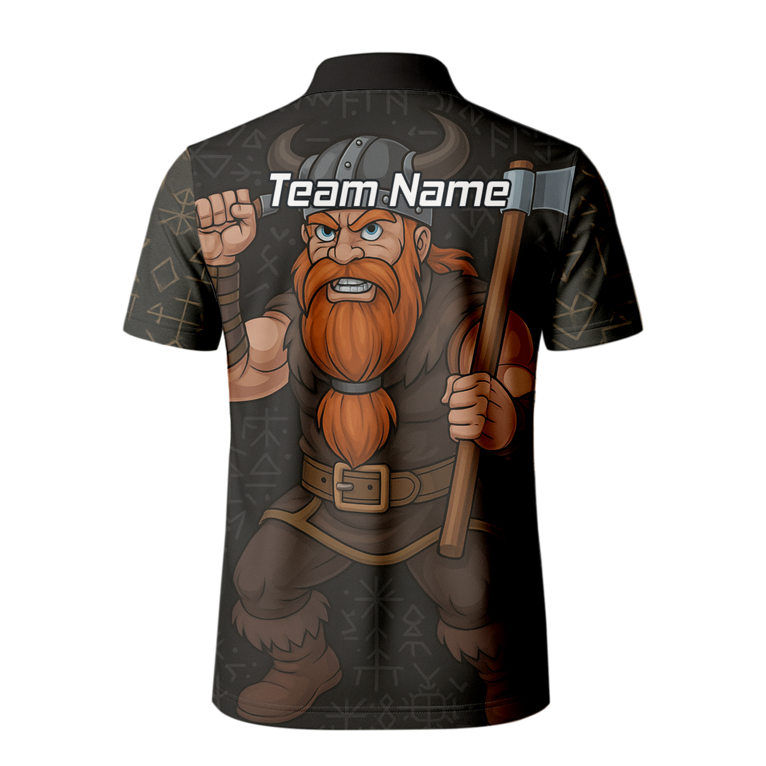 Personalised Viking Axe Fire Dart Polo Shirt Black Red For Men O0632 additional image 3