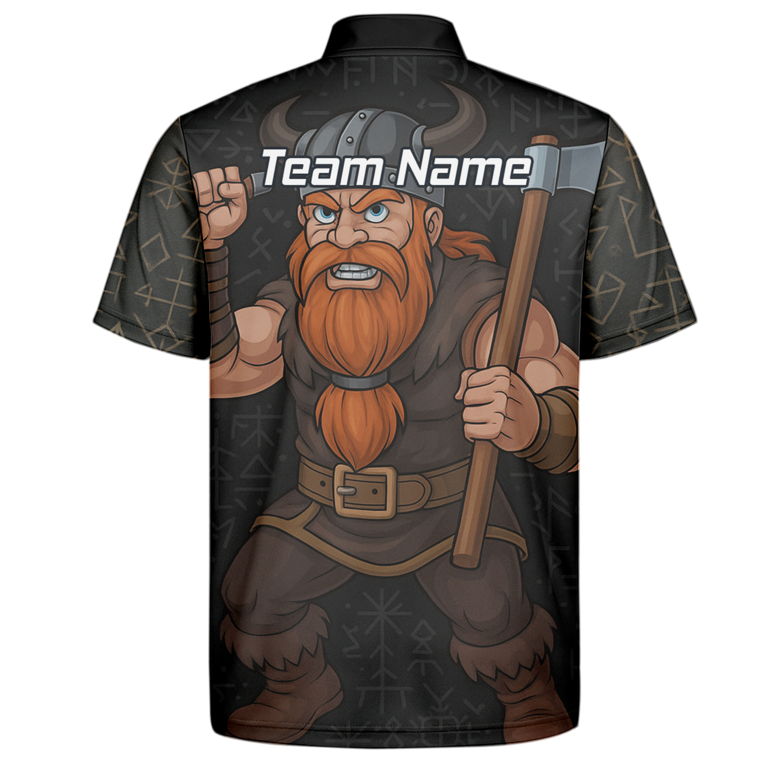 Personalised Viking Axe Fire Dart Polo Shirt Black Red For Men O0632 additional image 7