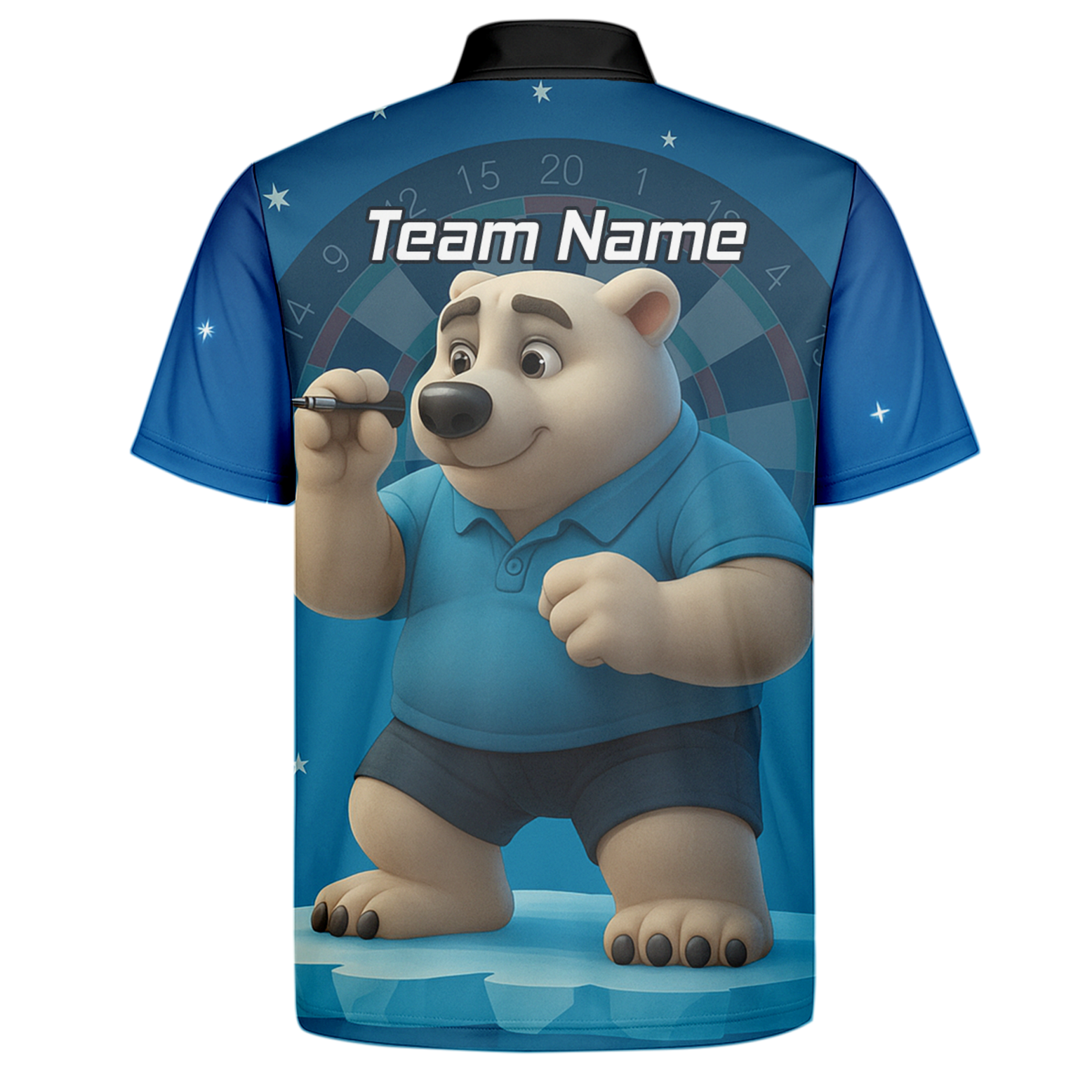 Personalised Polar Bear Darts Polo Shirt Blue For Men U3422 additional image 7