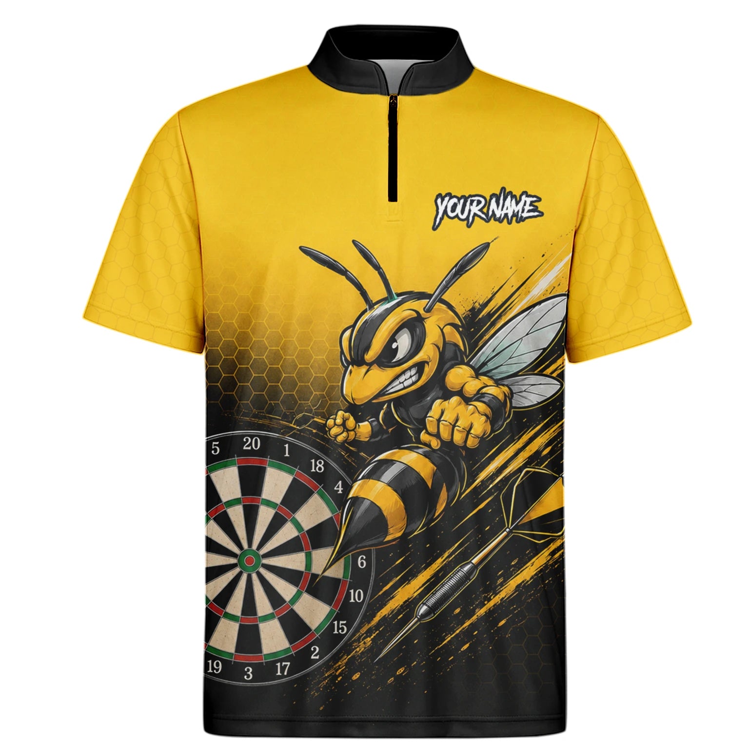Personalised Yellow & Black Wasp Darts Shirt For Men F032