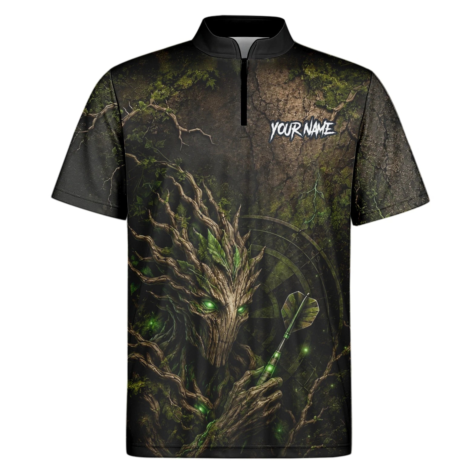 Personalised Dark Green Tree Ent Dartboard Darts Shirt For Men C913