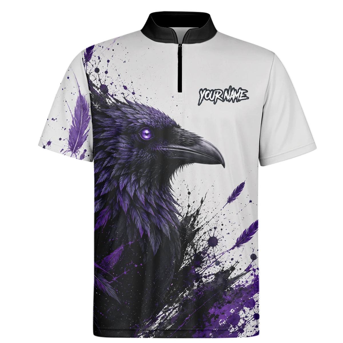 Personalised White Black Purple Raven Darts Shirt For Men Z888