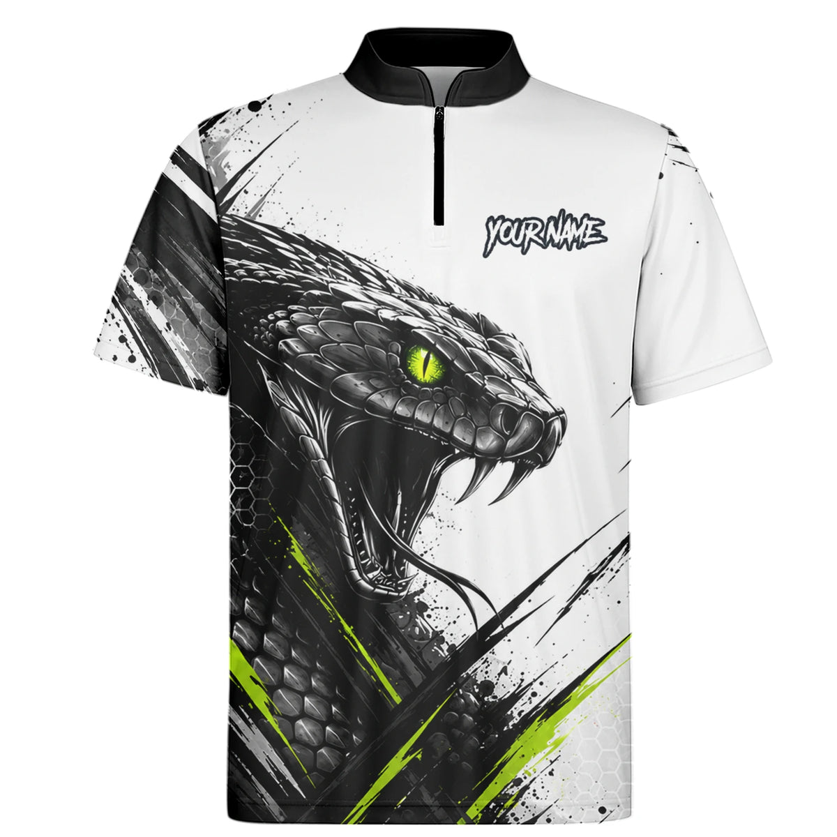Personalised White Black Green Cobra Darts Shirt For Men I051