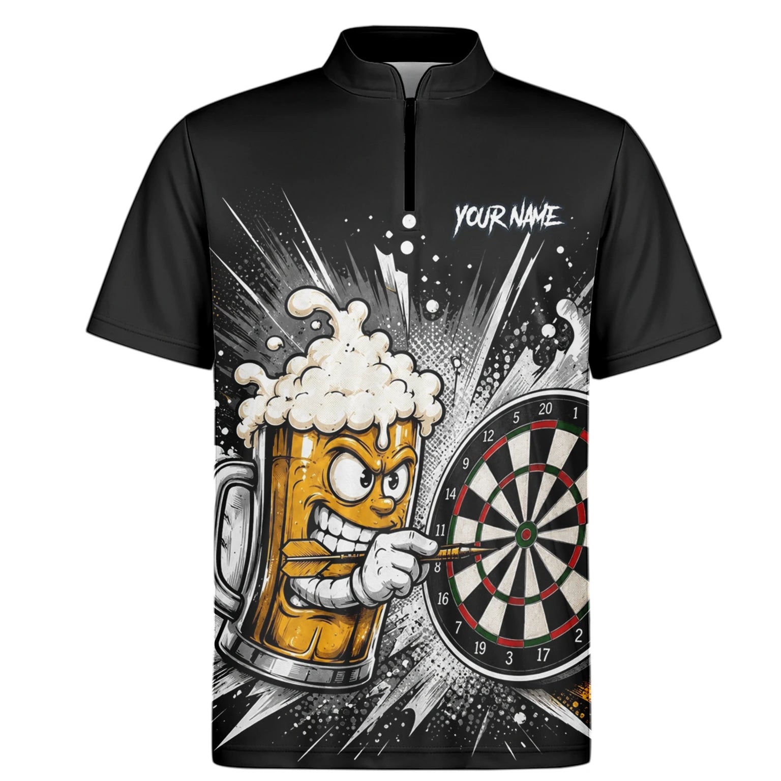 Personalised Beer Mug Darts Polo Shirt For Men S555