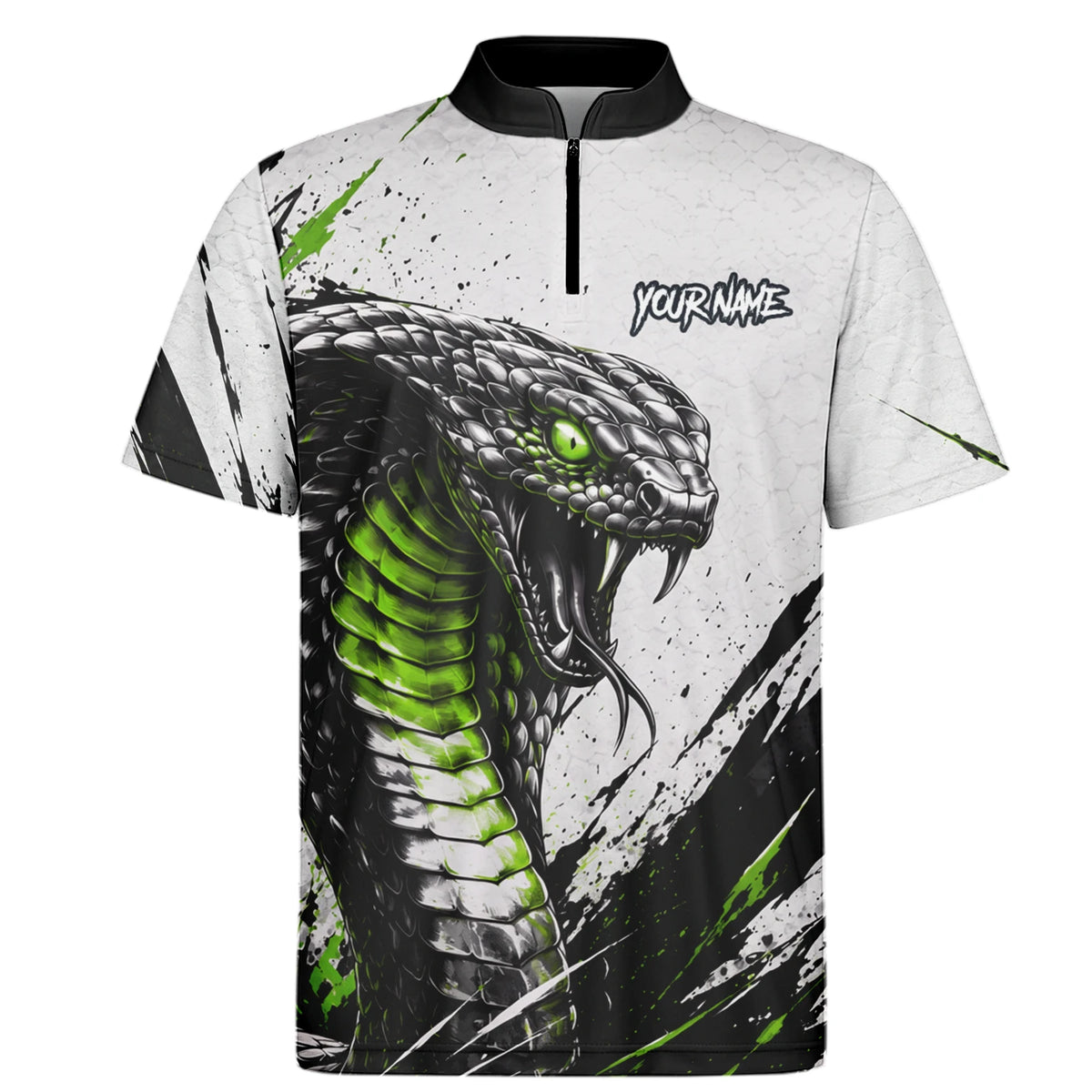Personalised White Black Green Cobra Darts Shirt For Men A017