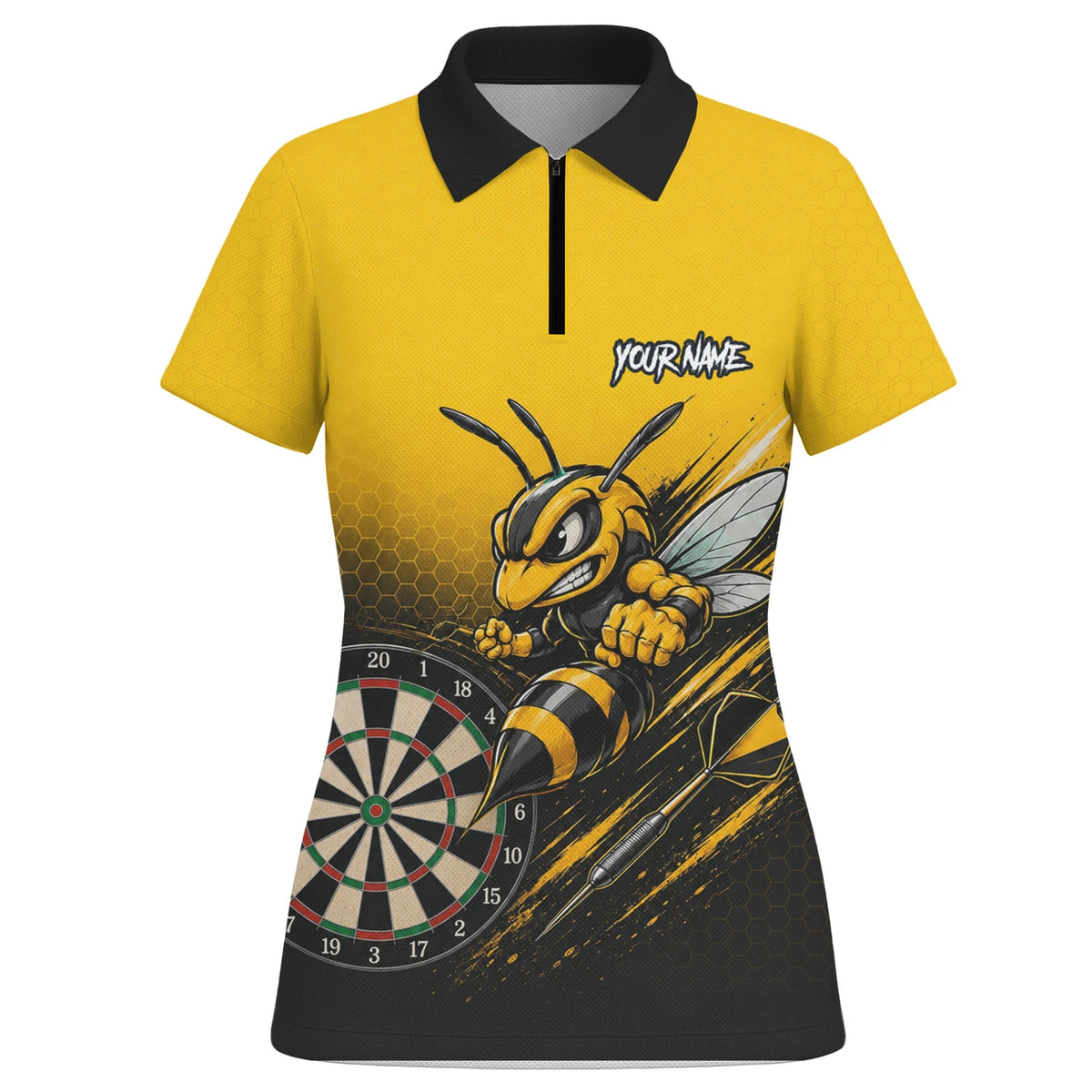 Personalised Yellow & Black Wasp Darts Shirt For Women F032