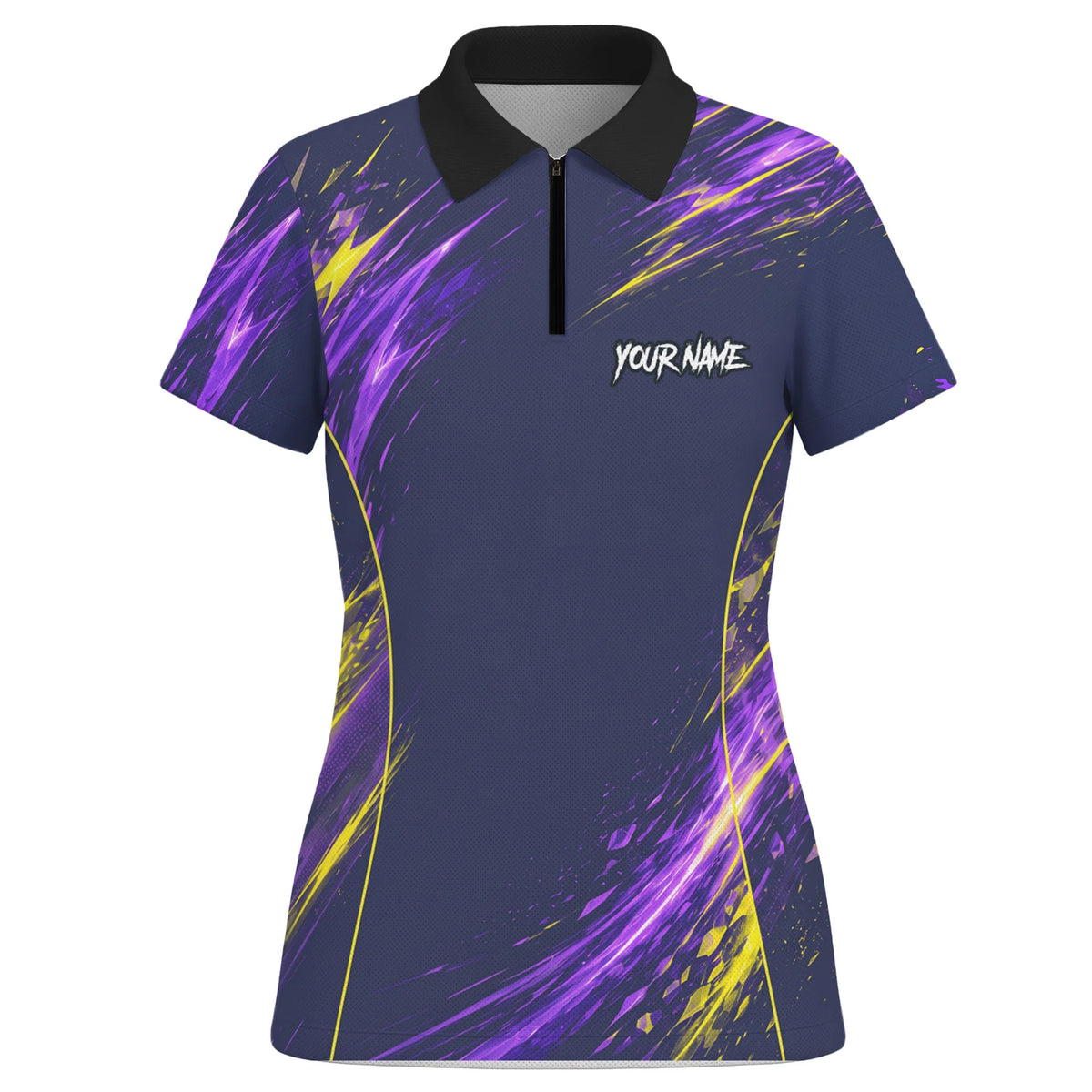 Personalised Navy Purple Yellow Abstract Darts Shirt For Women D517
