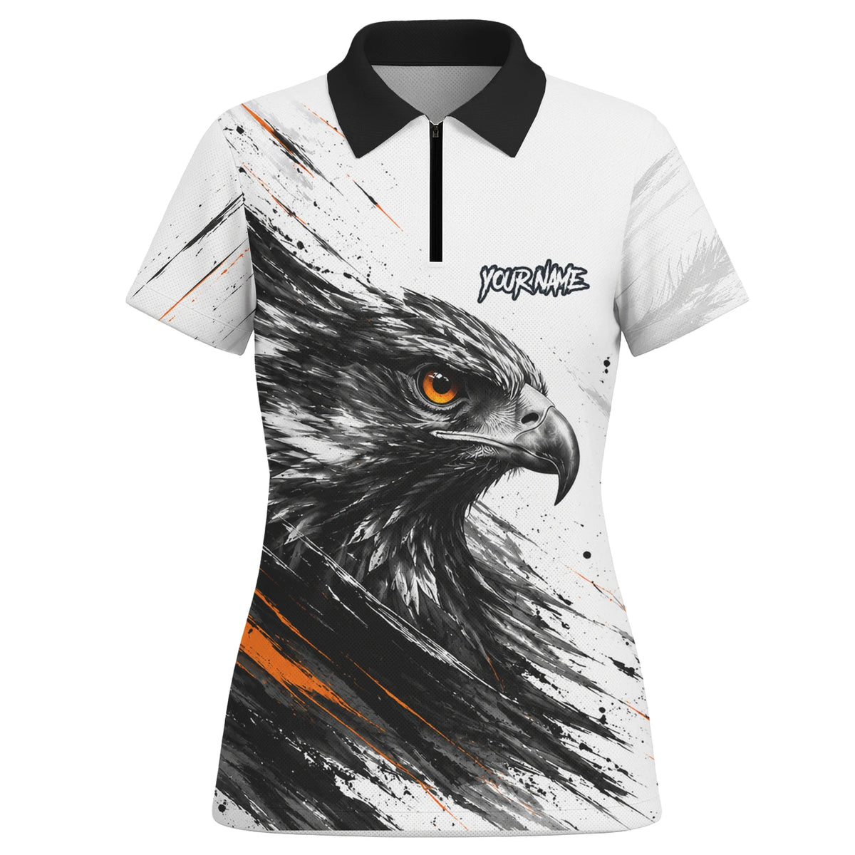Personalised White Black Orange Eagle Darts Shirt For Women V695