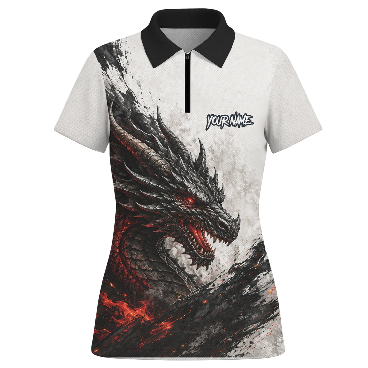Personalised White Black Red Dragon Darts Shirt For Women Z061