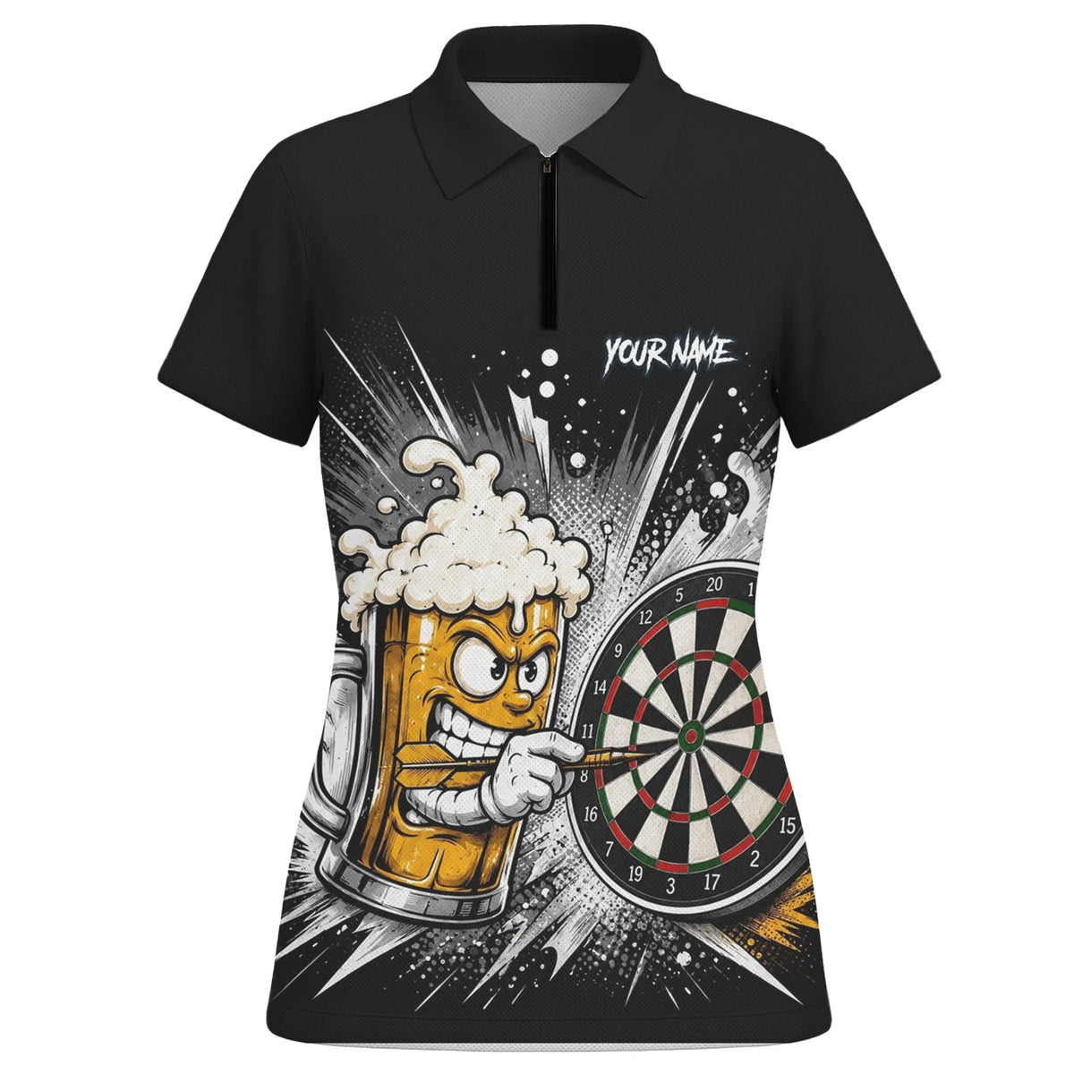 Personalised Beer Mug Darts Polo Shirt For Women S555