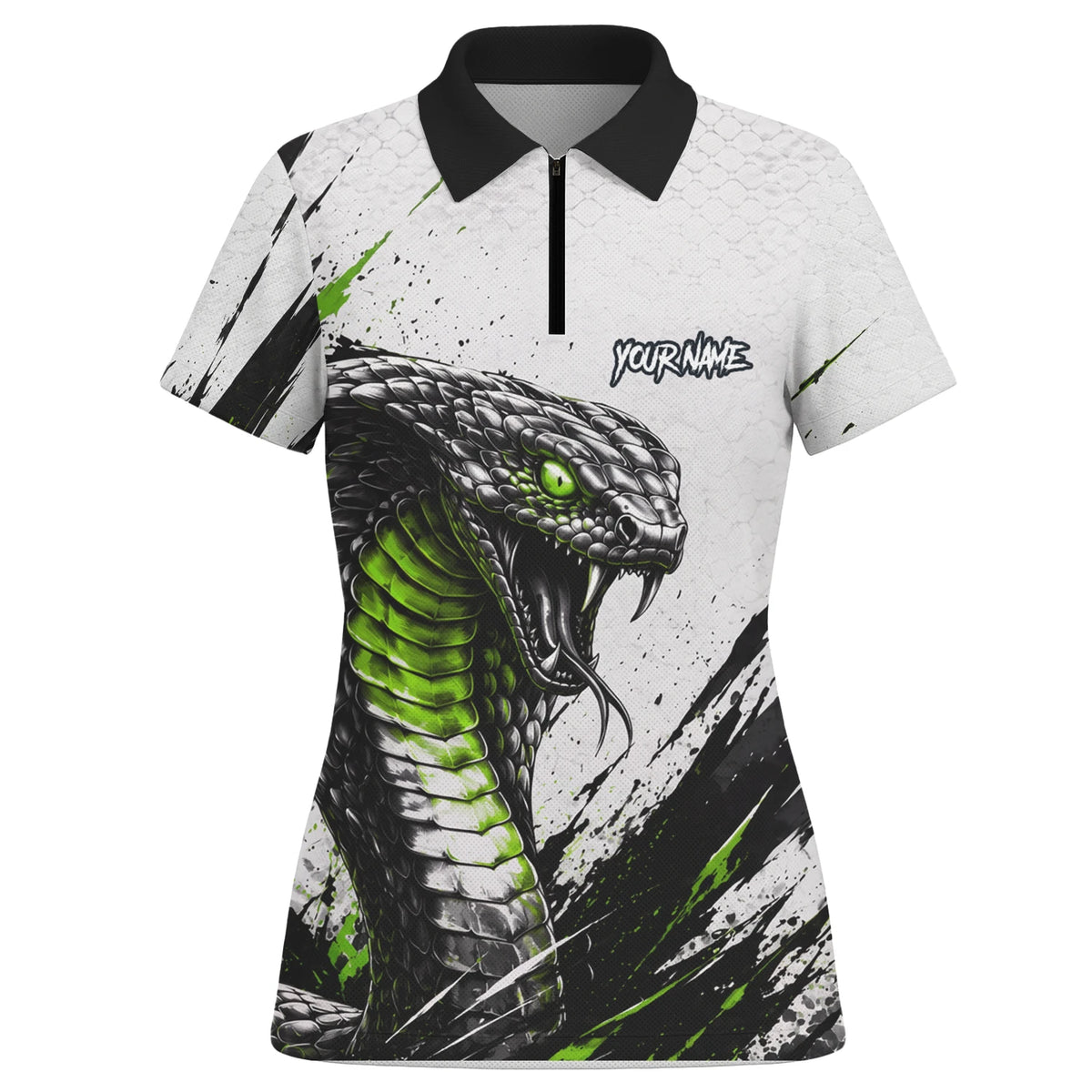 Personalised White Black Green Cobra Darts Shirt For Women A017