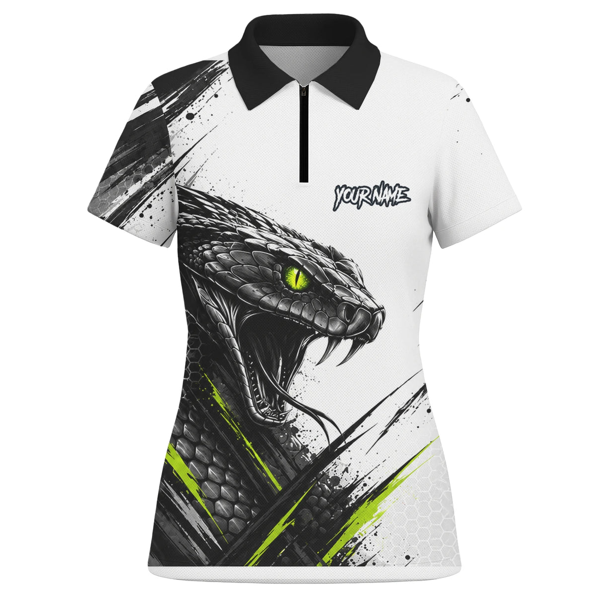 Personalised White Black Green Cobra Darts Shirt For Women I051