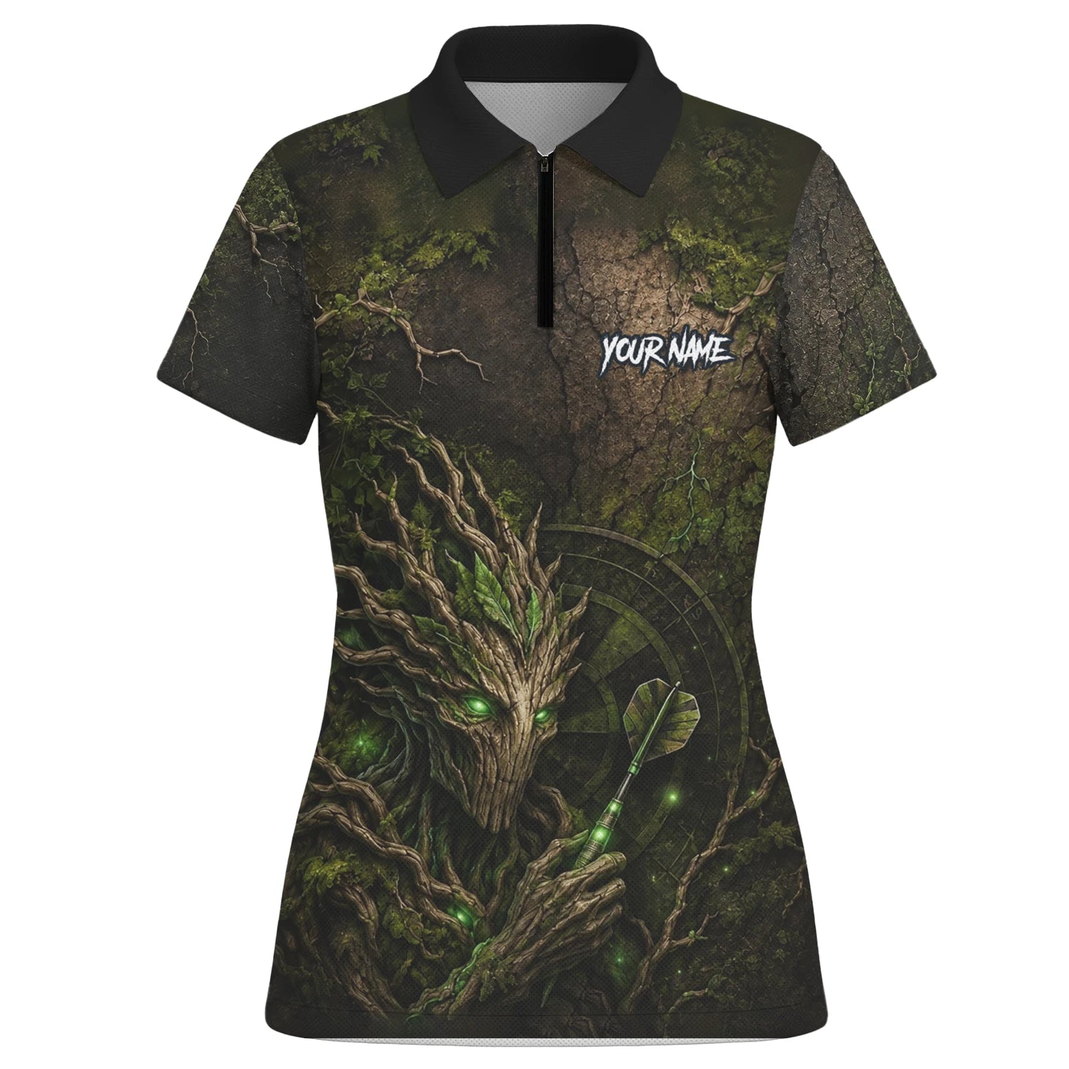 Personalised Dark Green Tree Ent Dartboard Darts Shirt For Women C913