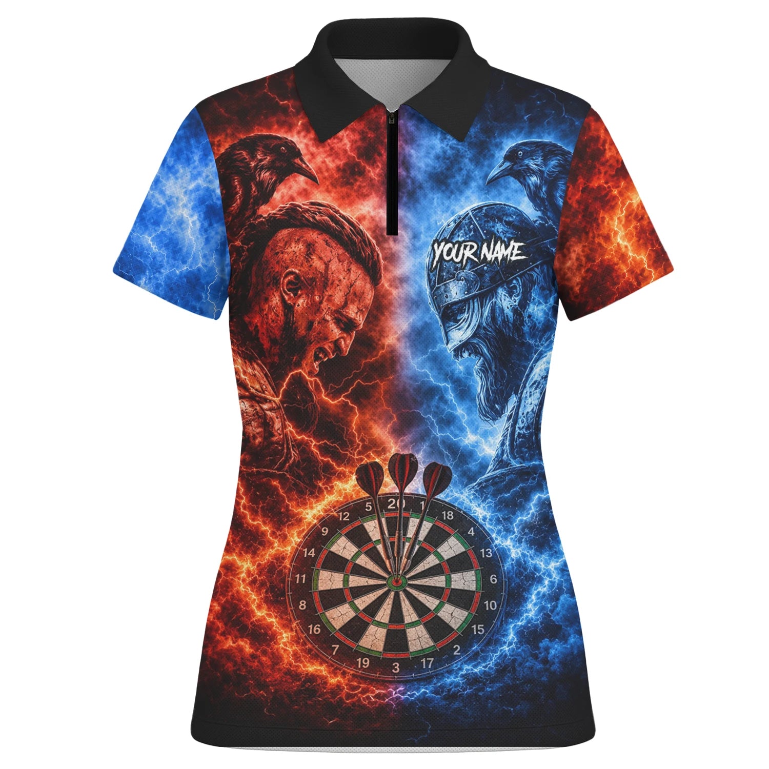 Personalised Red & Blue Viking Darts Shirt For Women I920