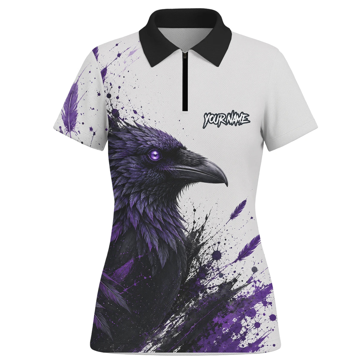 Personalised White Black Purple Raven Darts Shirt For Women Z888