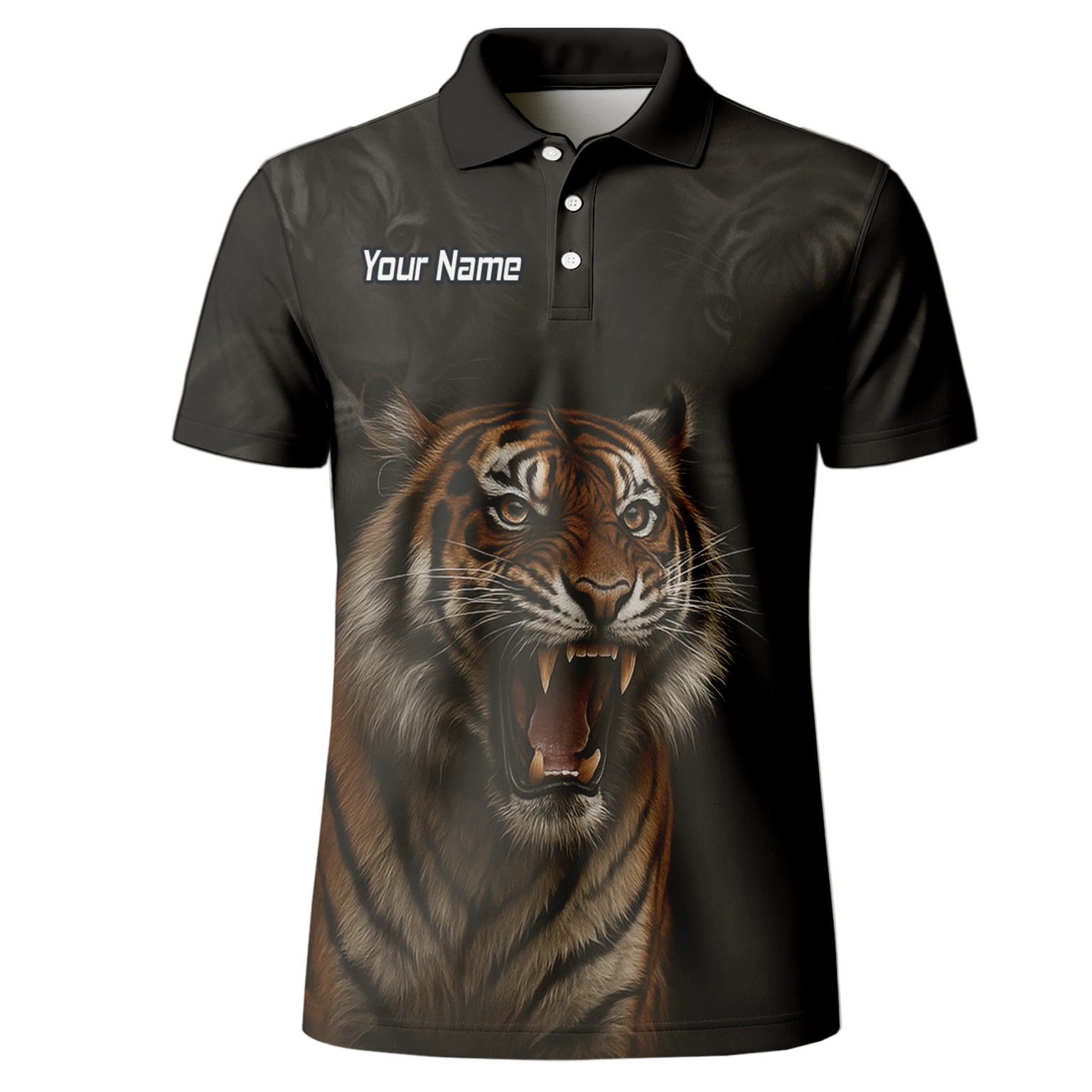 Personalised Roaring Tiger Dart Polo Shirt Black Custom Name Team Jersey For Men C7747 additional image 2