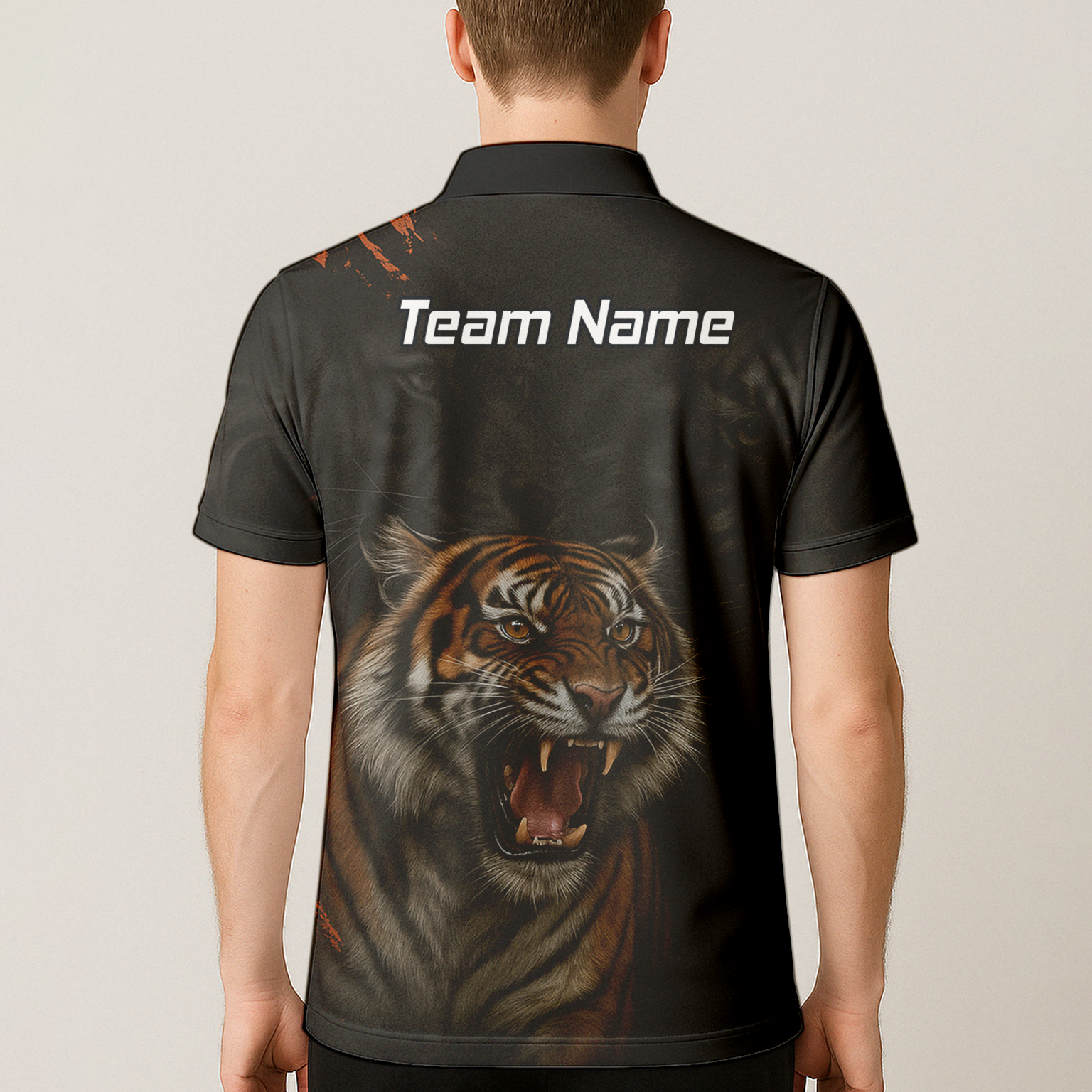 Personalised Roaring Tiger Dart Polo Shirt Black Custom Name Team Jersey For Men C7747 additional image 5