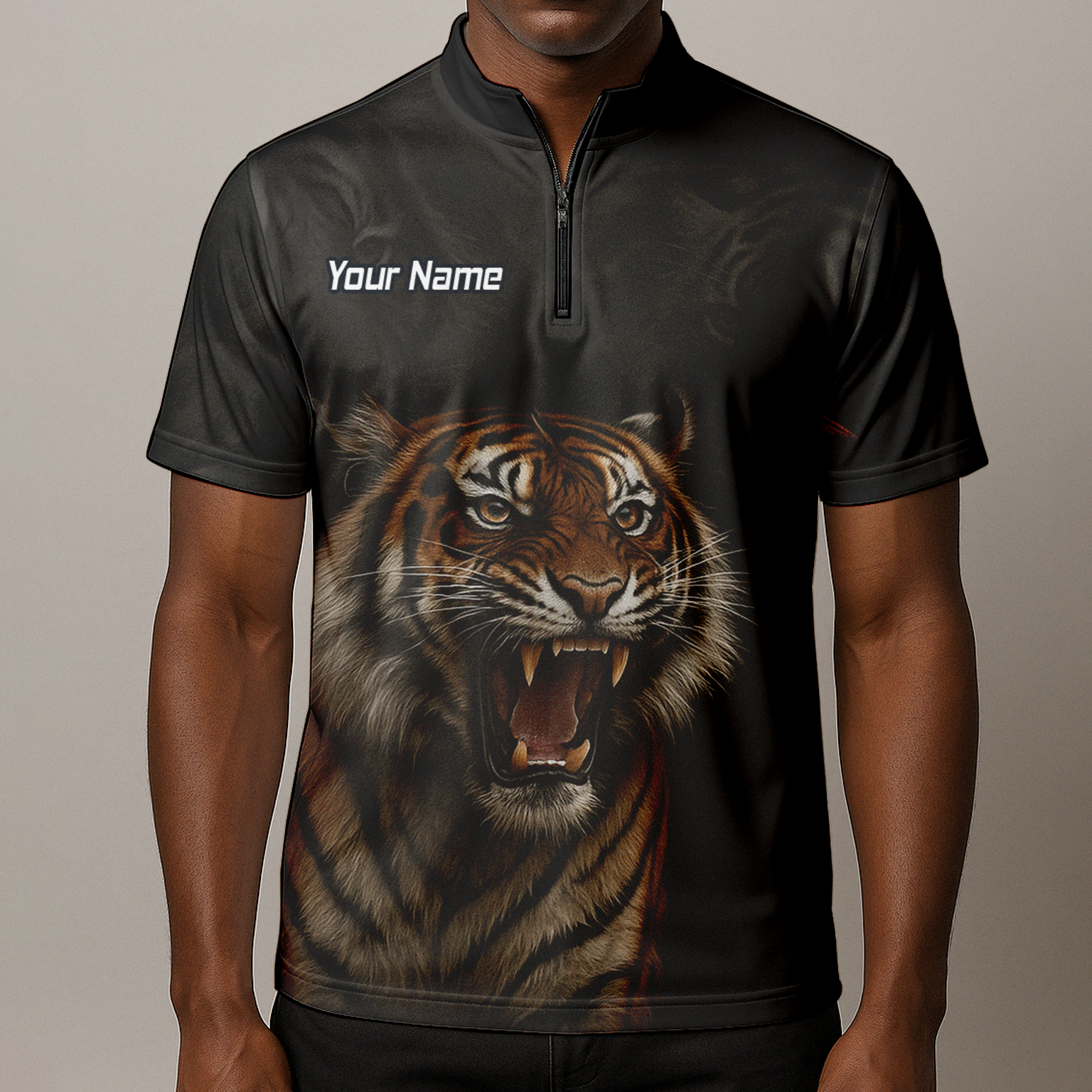 Personalised Roaring Tiger Dart Polo Shirt Black Custom Name Team Jersey For Men C7747 additional image 8