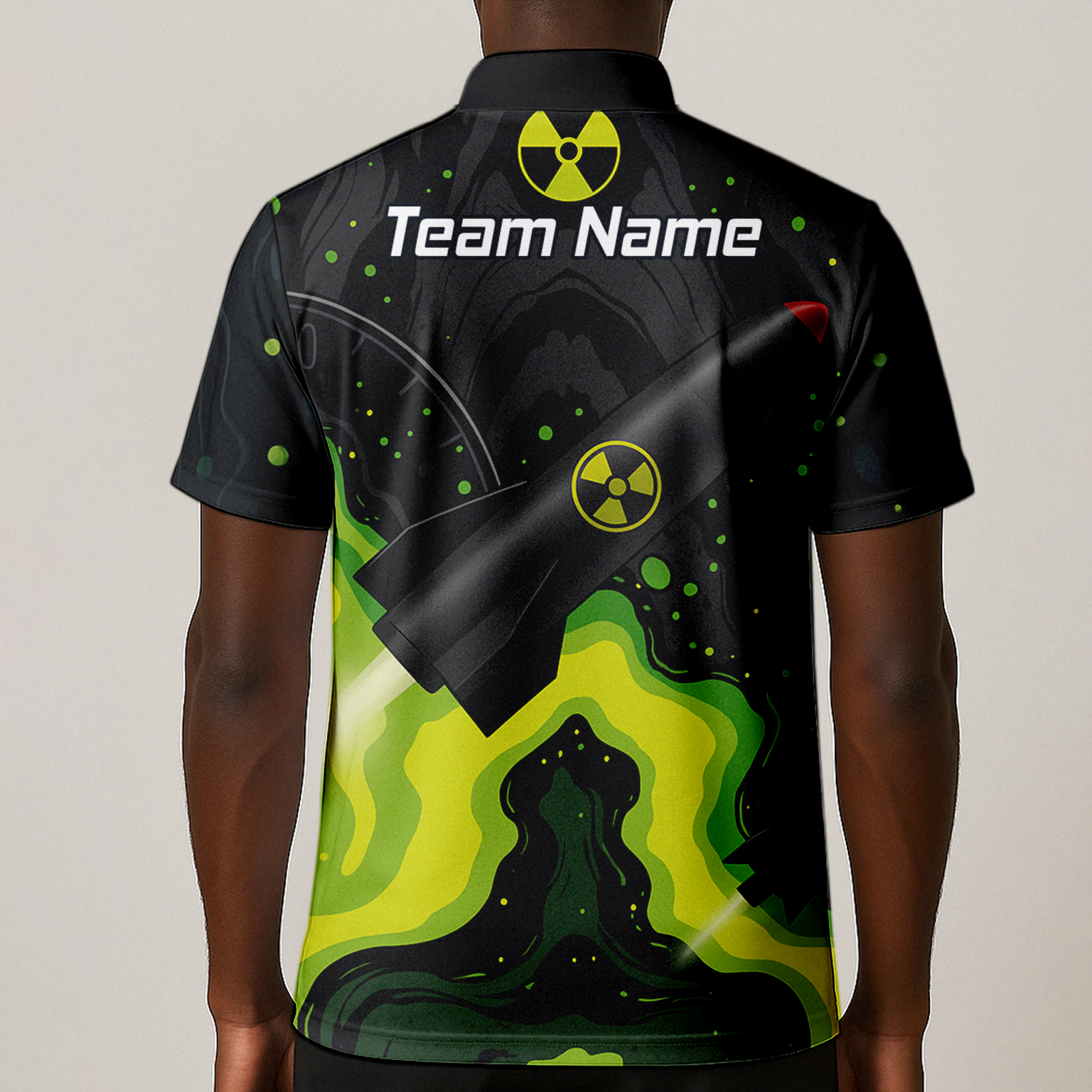 Personalised Nuke Radiation Dart Jersey Black Green Custom Polo Shirt For Men Z8899 additional image 1