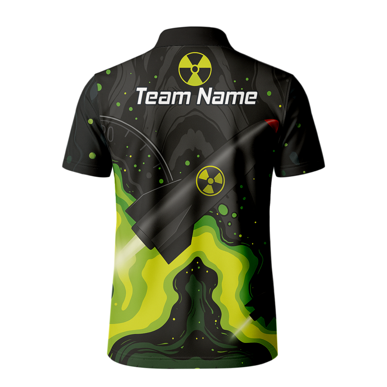 Personalised Nuke Radiation Dart Jersey Black Green Custom Polo Shirt For Men Z8899 additional image 3