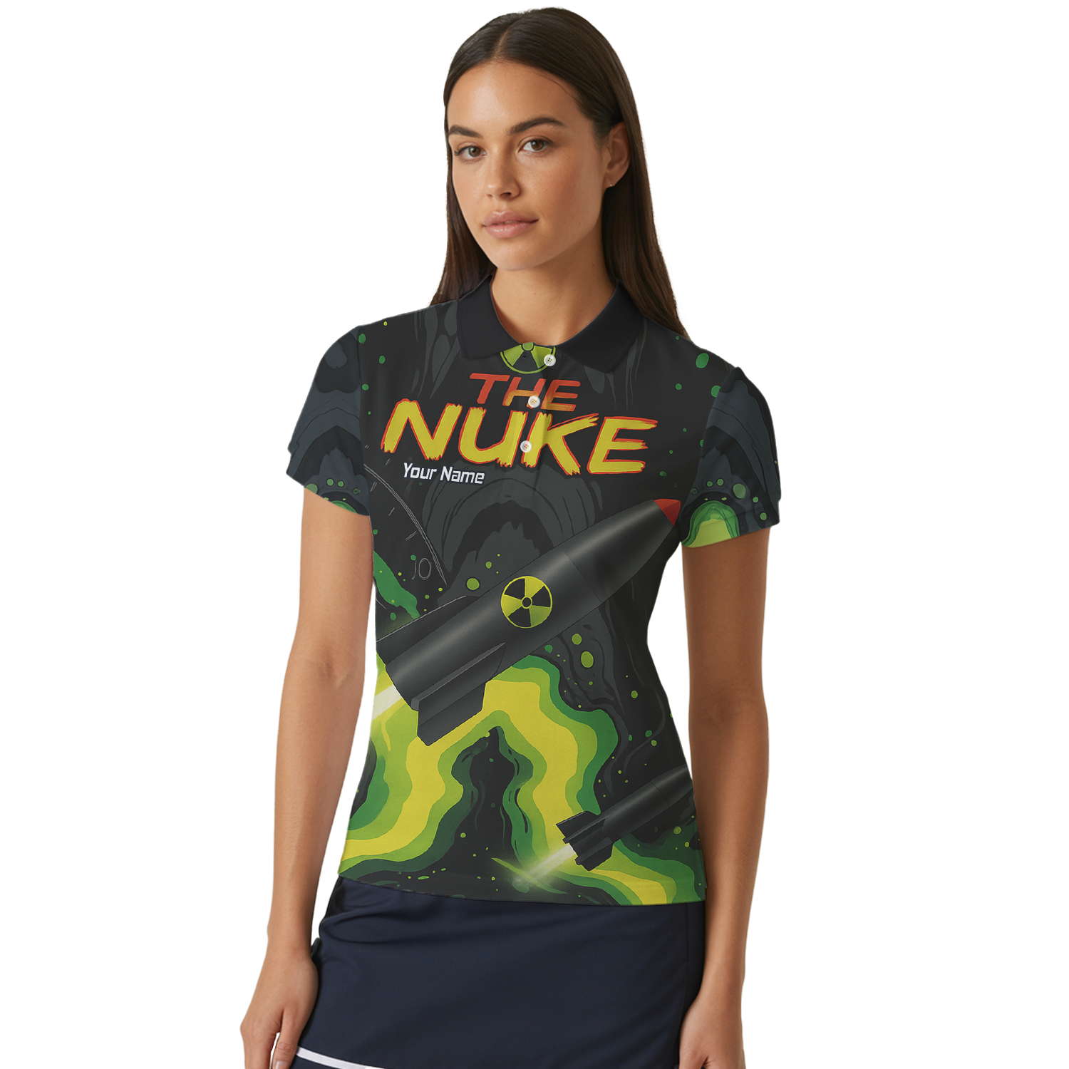 Personalised Nuke Radiation Dart Jersey Black Green Custom Polo Shirt For Men Z8899 additional image 4