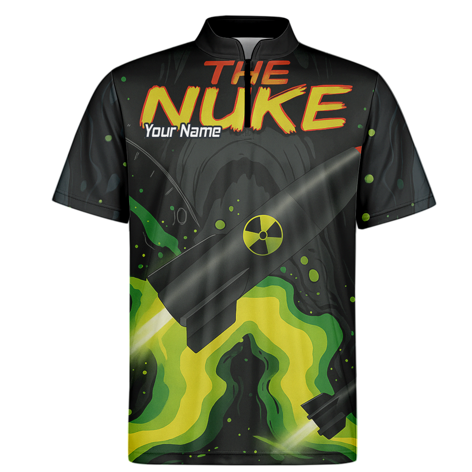 Personalised Nuke Radiation Dart Jersey Black Green Custom Polo Shirt For Men Z8899 additional image 6