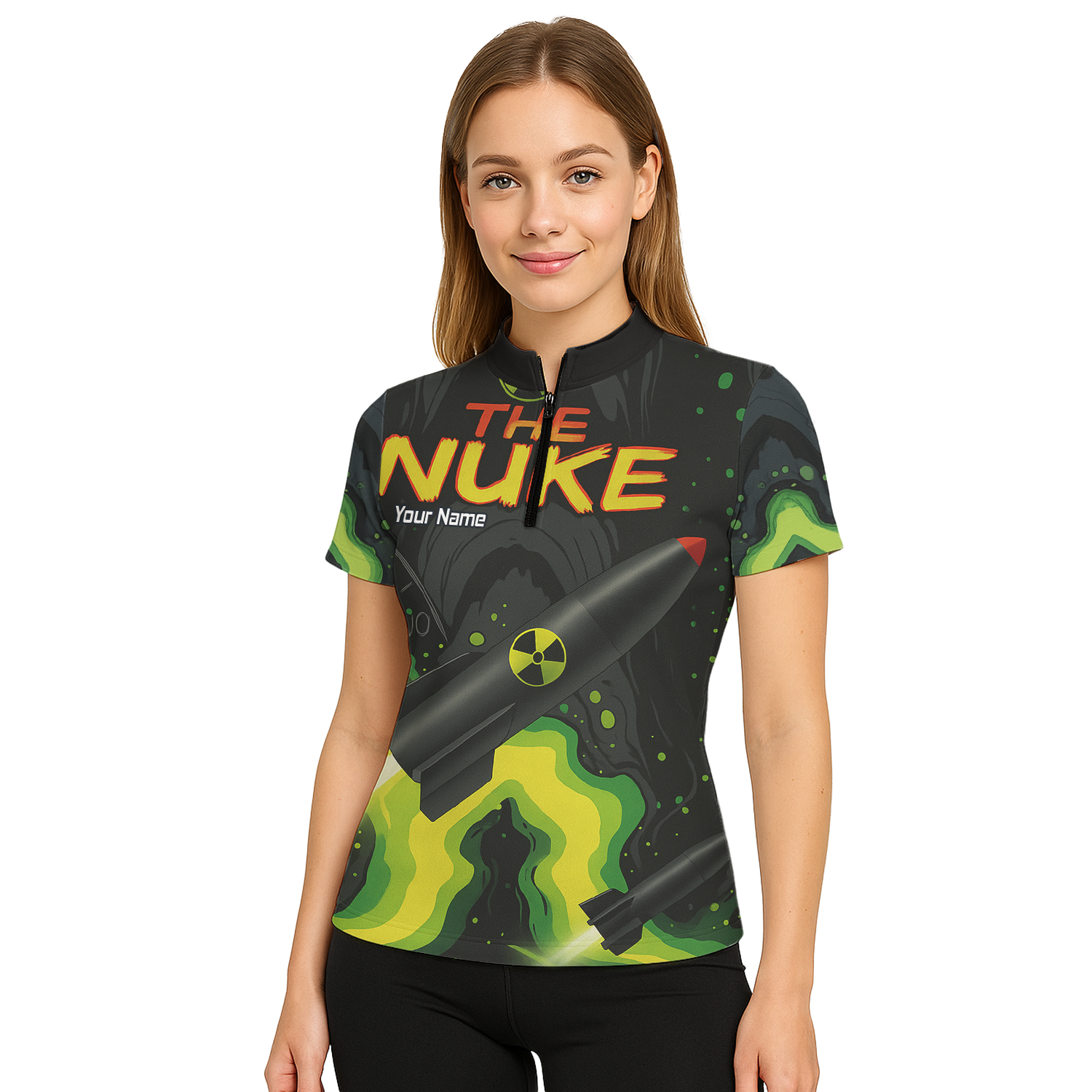 Personalised Nuke Radiation Dart Jersey Black Green Custom Polo Shirt For Men Z8899 additional image 5