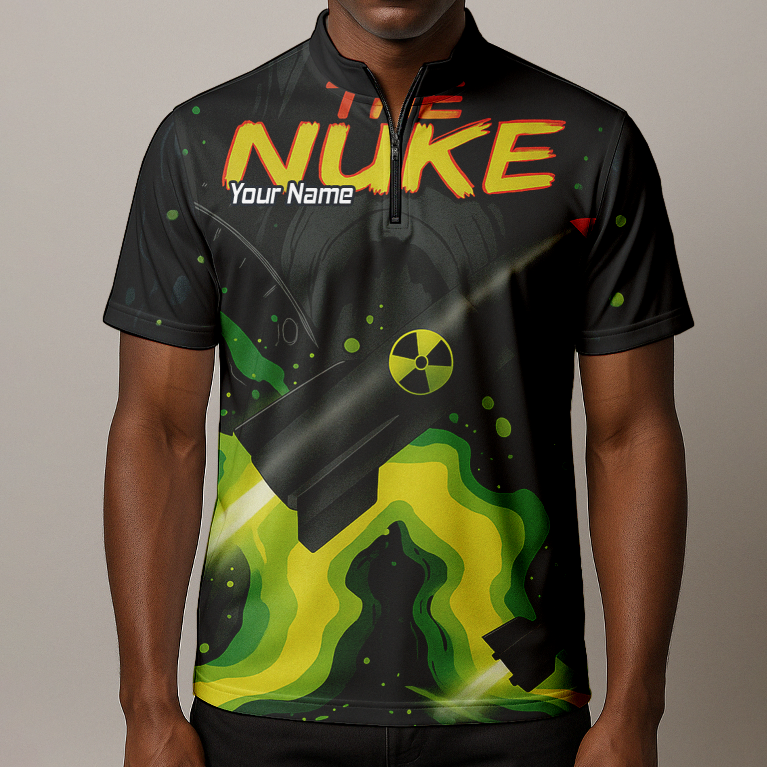 Personalised Nuke Radiation Dart Jersey Black Green Custom Polo Shirt For Men Z8899 additional image 8