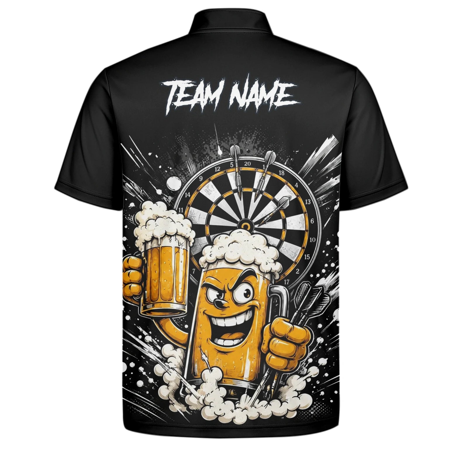 Personalised Beer Mug Darts Polo Shirt For Men S555