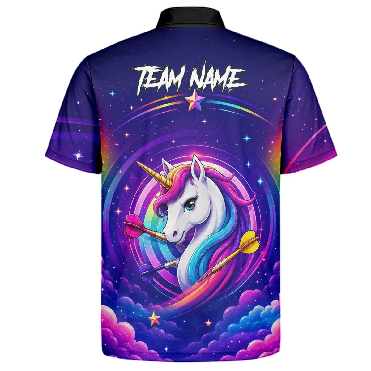 Personalised Purple Rainbow Unicorn Darts Shirt For Men P431