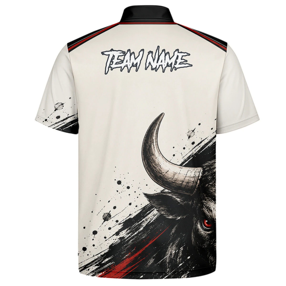 Personalised White Black Red Bull Darts Shirt For Men H473