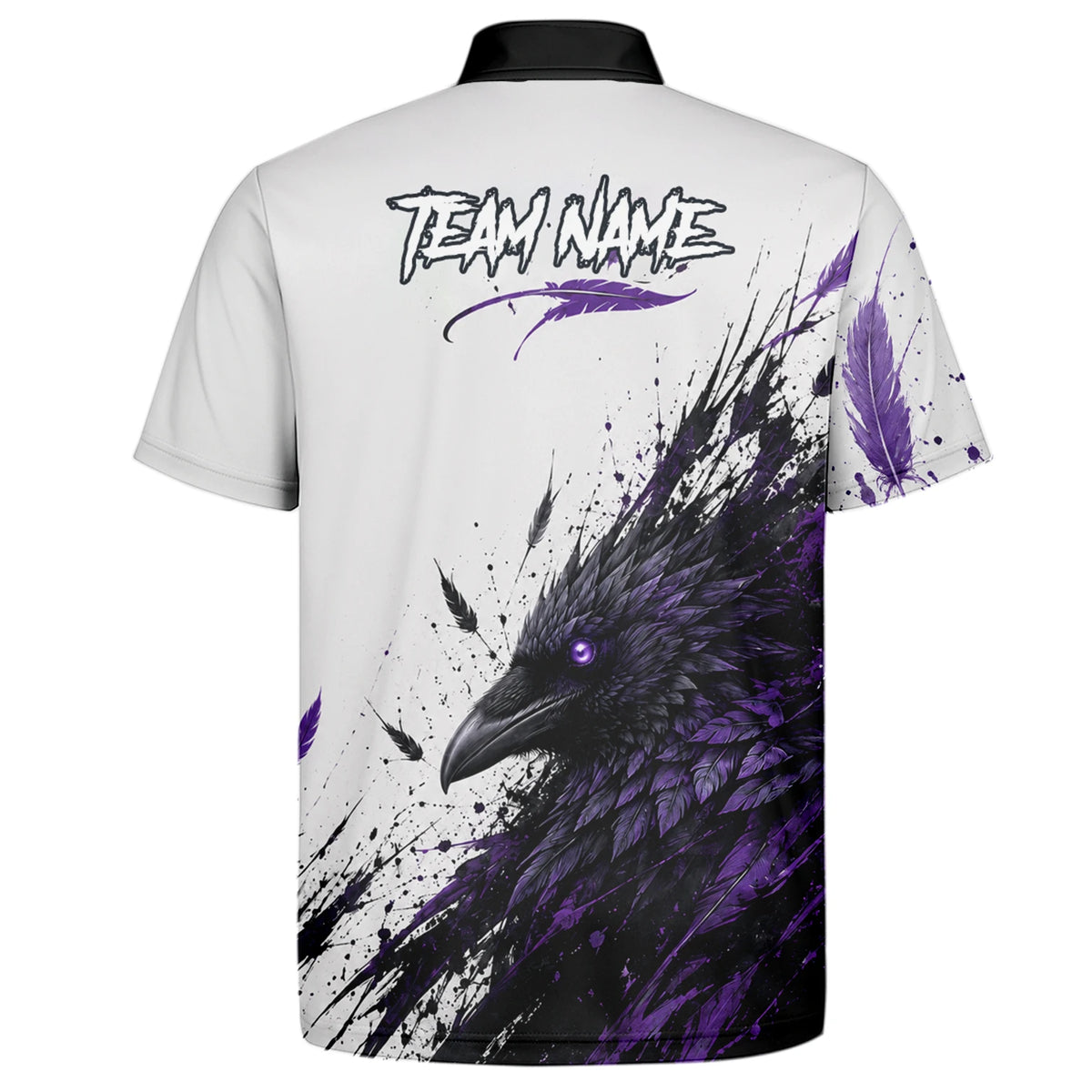 Personalised White Black Purple Raven Darts Shirt For Men Z888