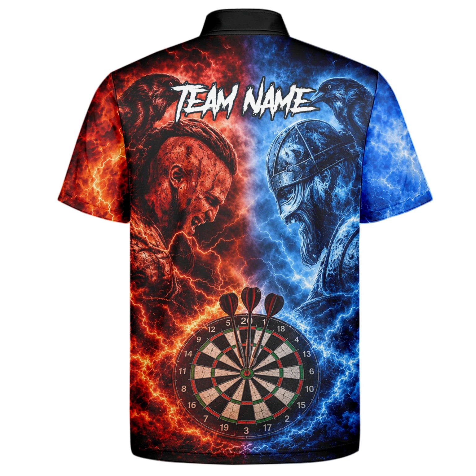 Personalised Red & Blue Viking Darts Shirt For Men I920