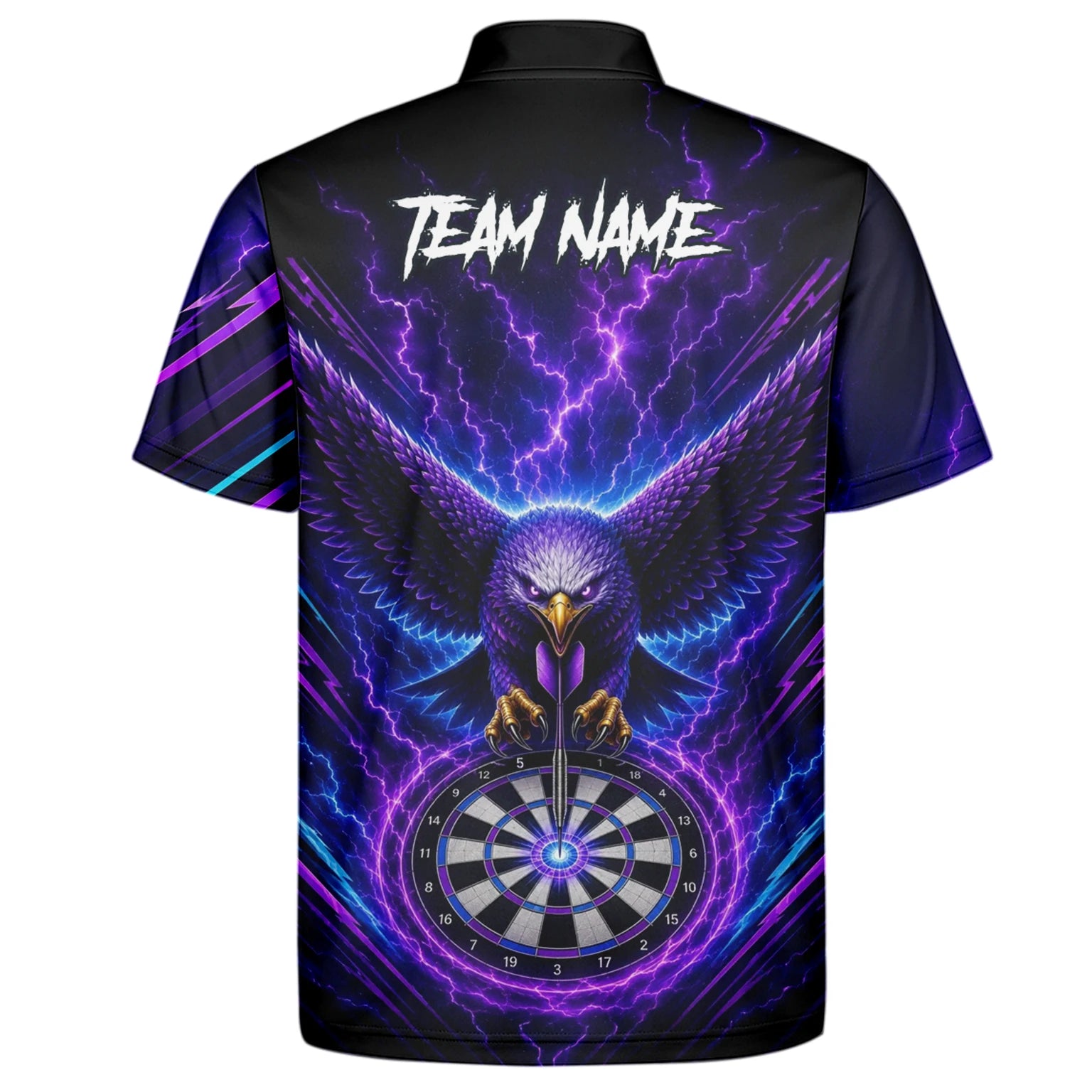 Personalised Purple Lightning Eagle Darts Polo Shirt For Men U478