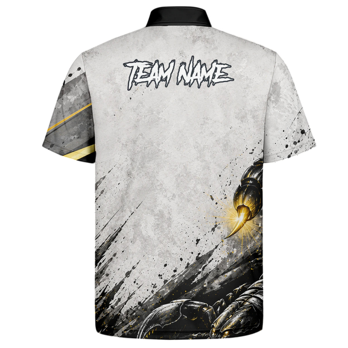 Personalised White Black Gold Scorpion Darts Shirt For Men S226