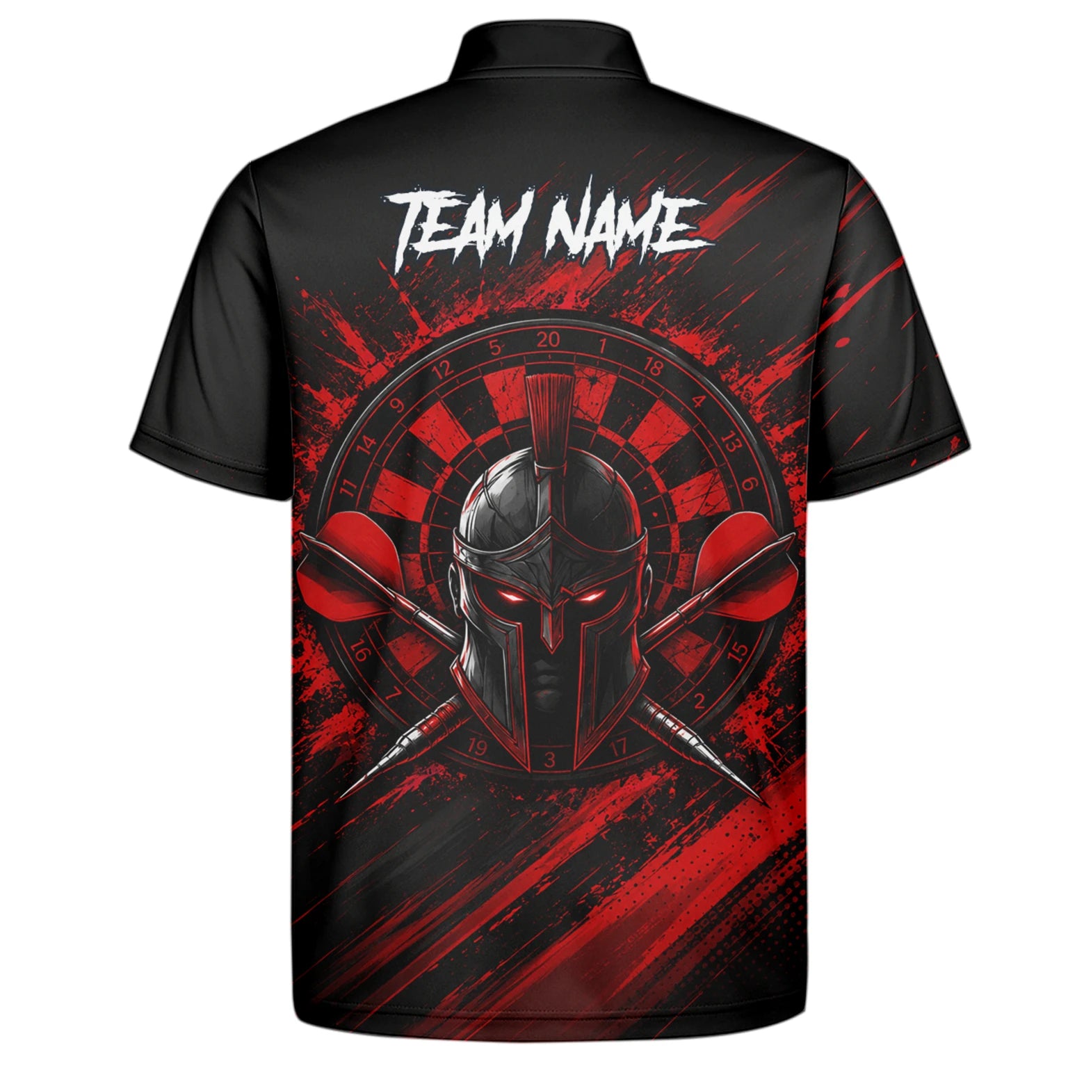 Personalised Red & Black Spartan Darts Polo Shirt For Men W276