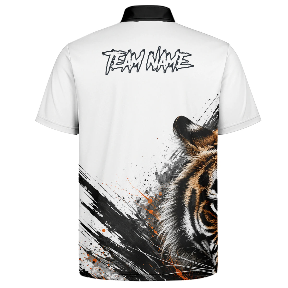 Personalised White Black Orange Tiger Darts Shirt For Men N832