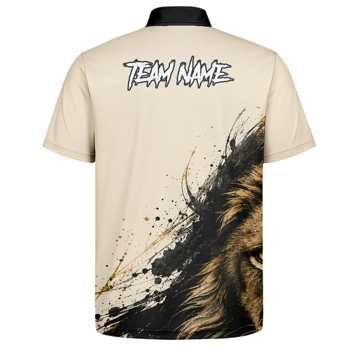 Personalised Cream Black Gold Lion Darts Shirt For Men Q209