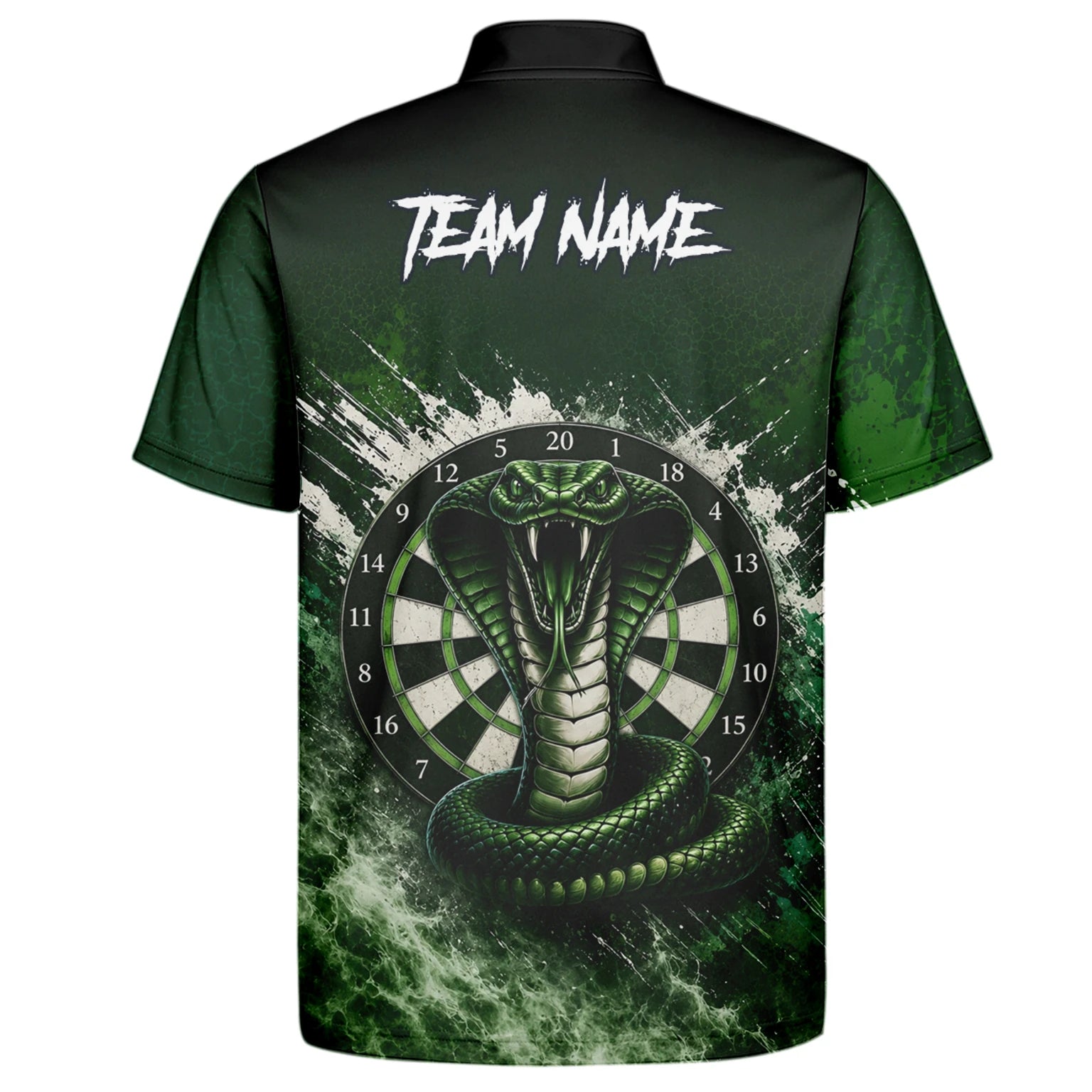 Personalised Green & Black Cobra Dartboard Darts Shirt For Men M244