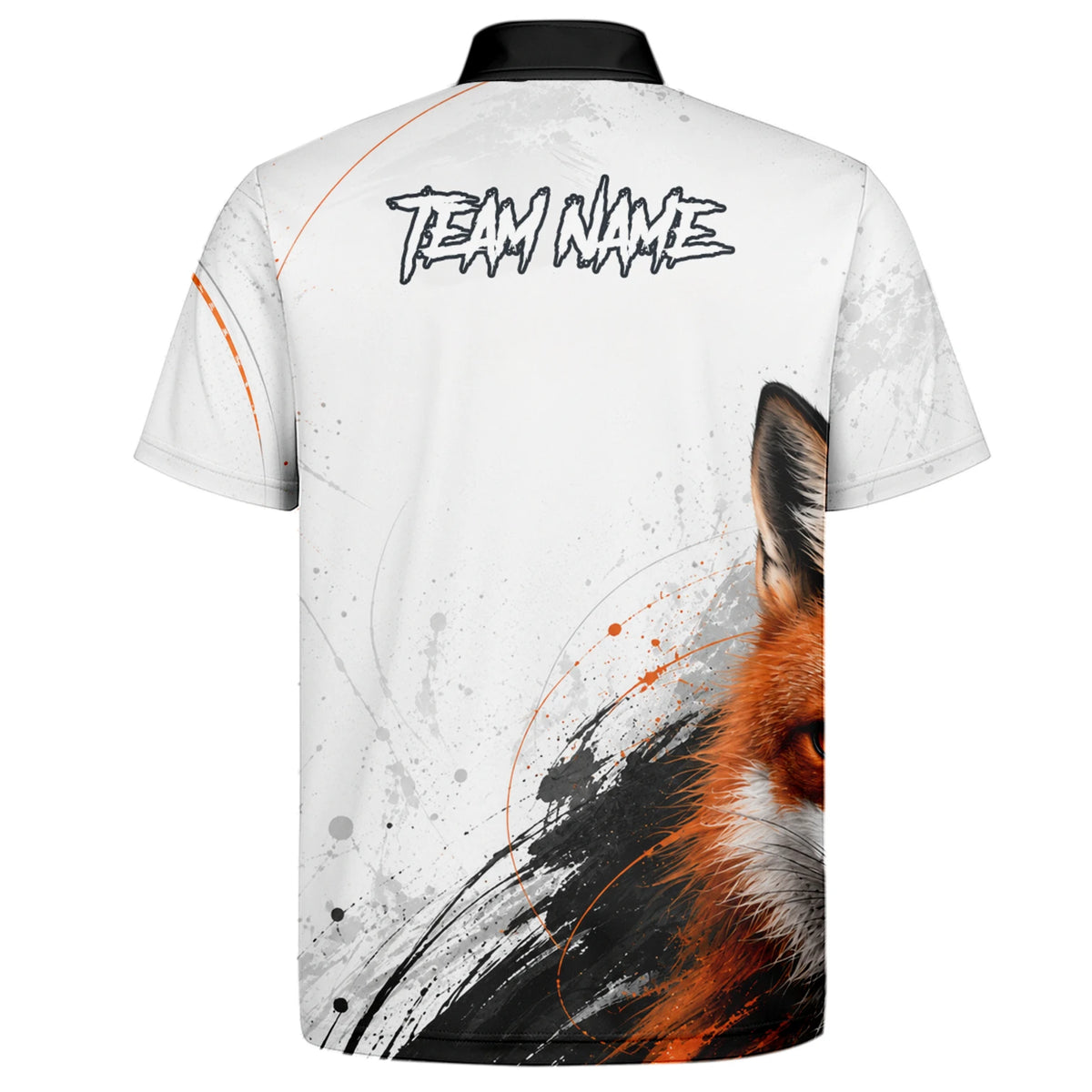 Personalised White Black Orange Fox Darts Shirt For Men D228