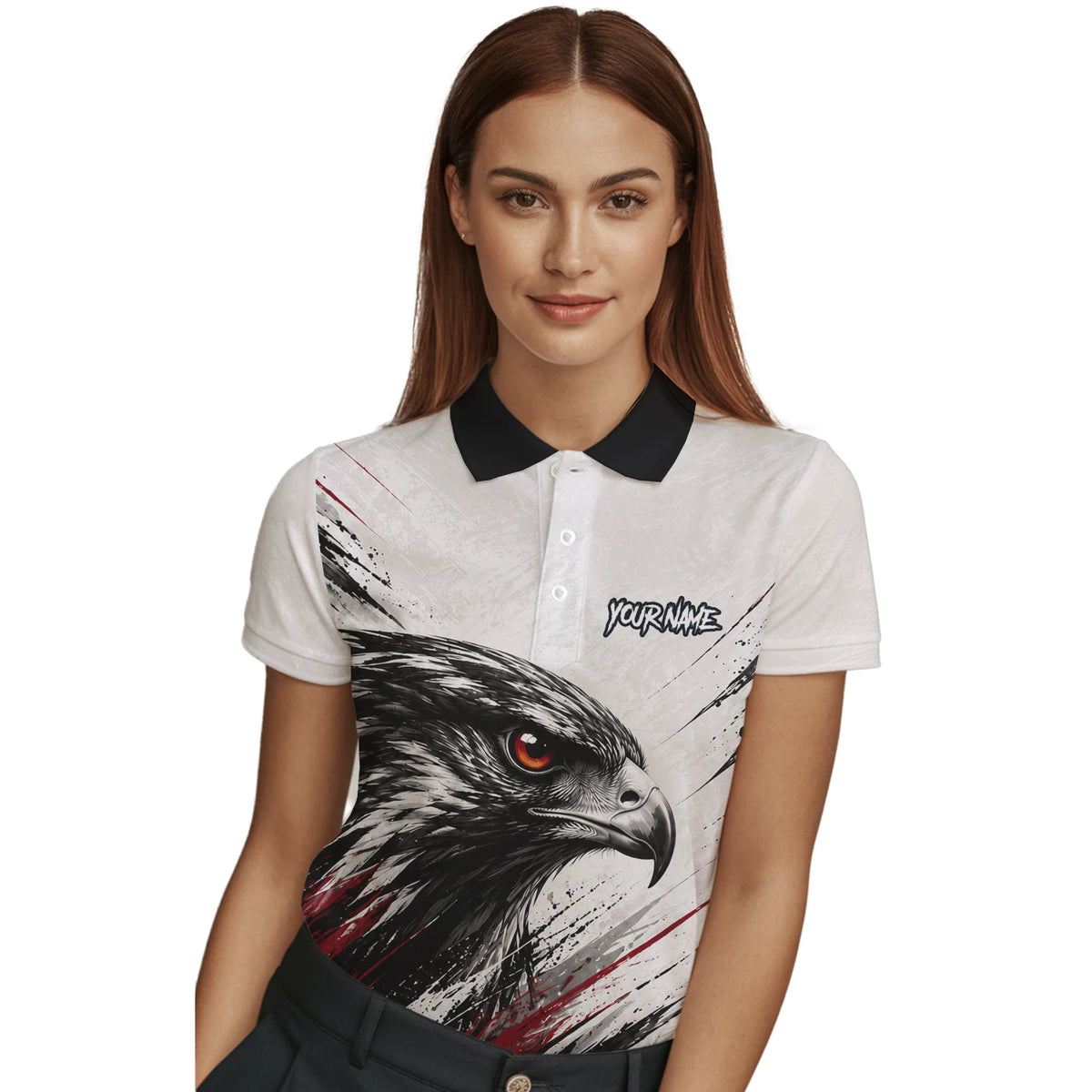 Personalised White Black Red Eagle Darts Shirt For Women Z577